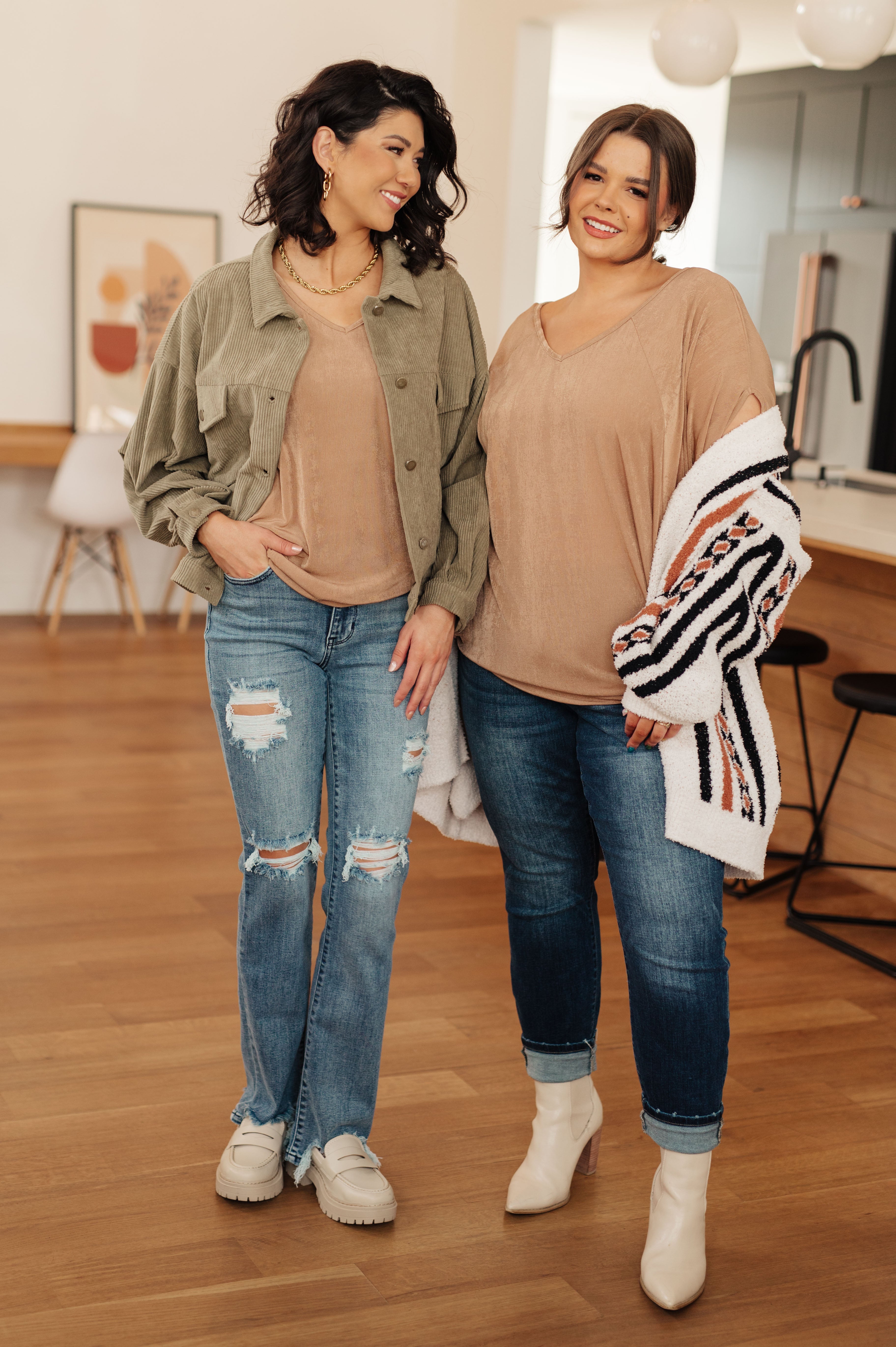 The Realest V-Neck Top Tops Ave Shops- Tilden Co.