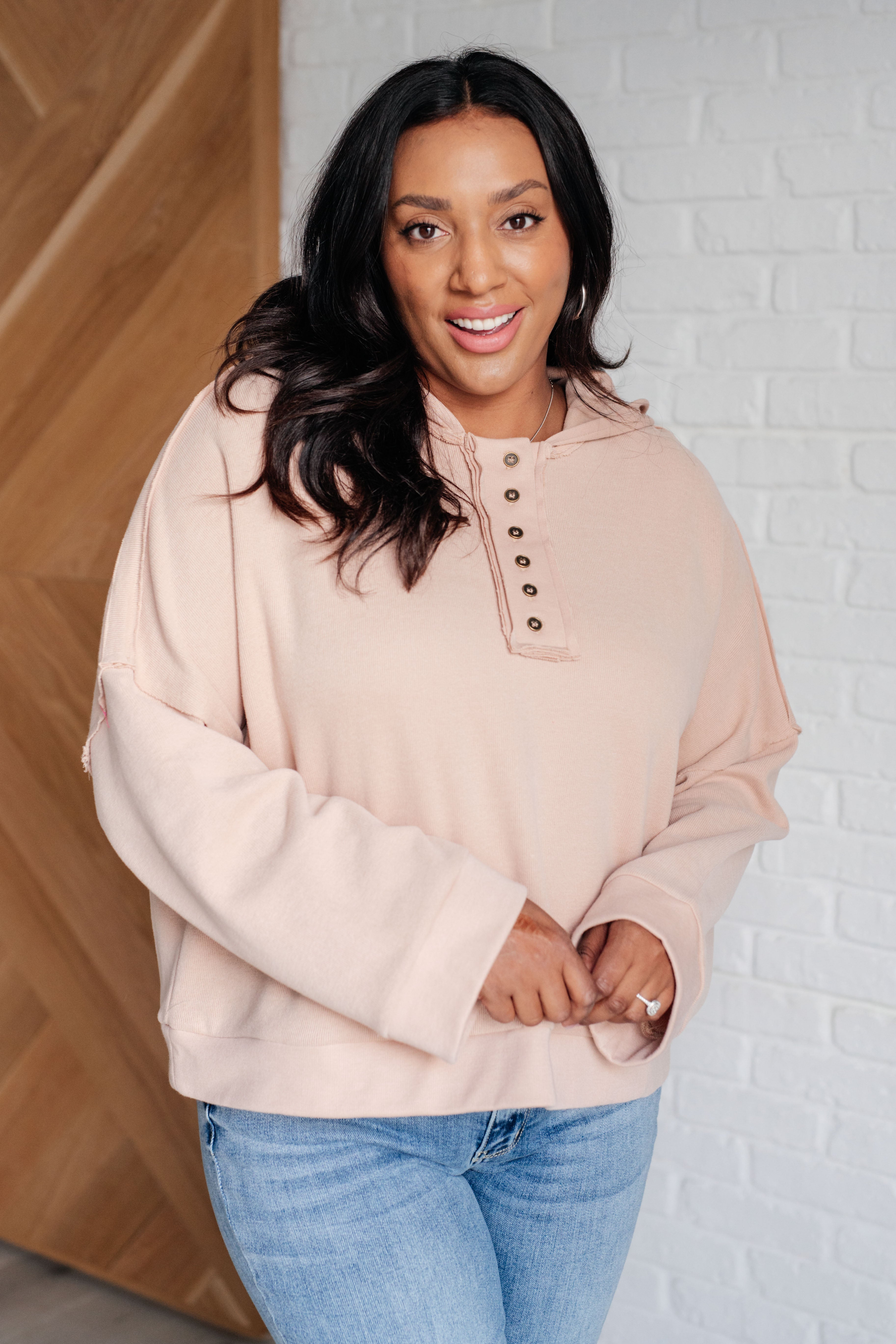 Throwback Heartthrob Hoodie in Beige Tops Ave Shops- Tilden Co.