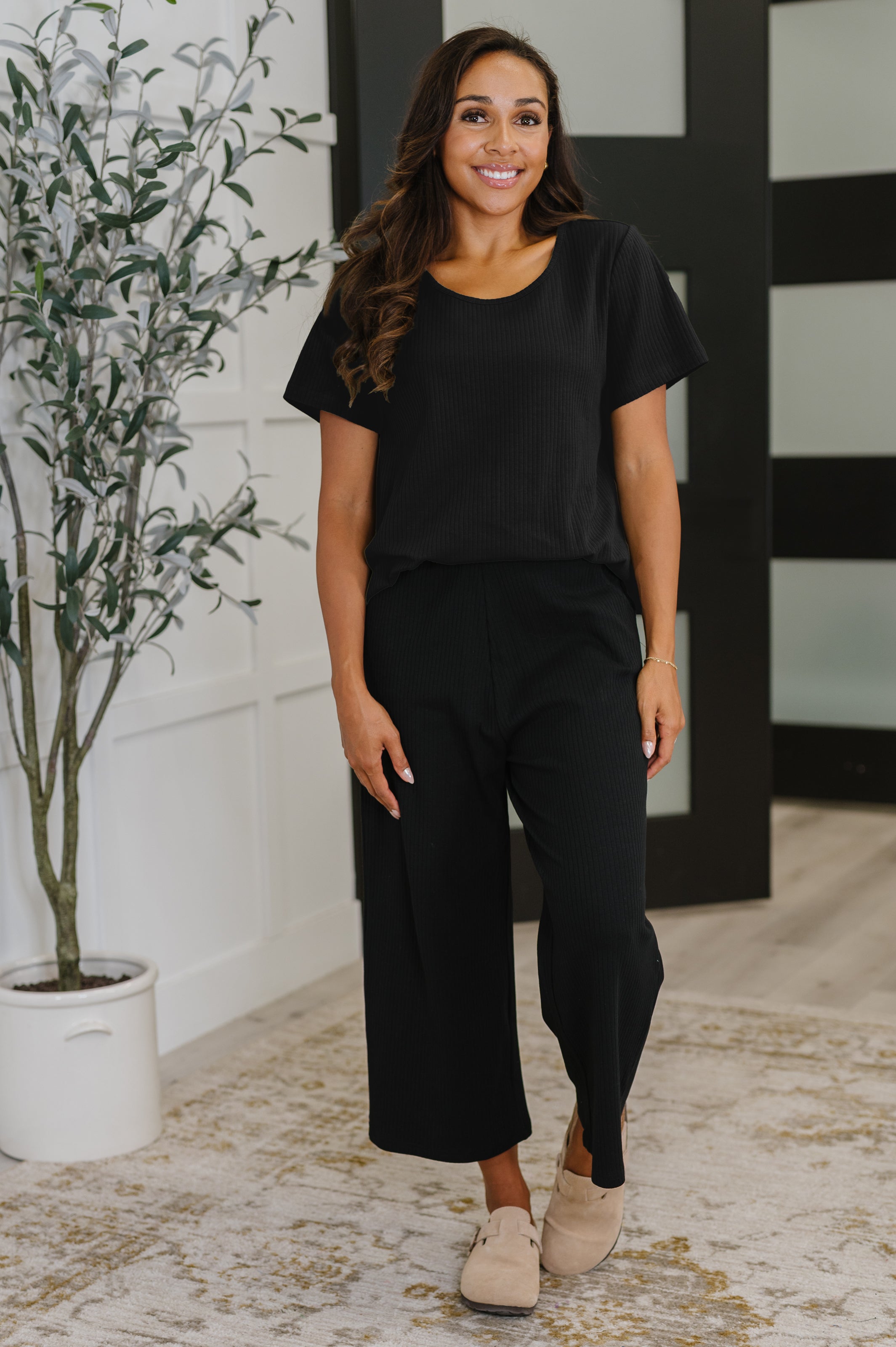 Thyme Boxy Tee in Black Womens Ave Shops- Tilden Co.