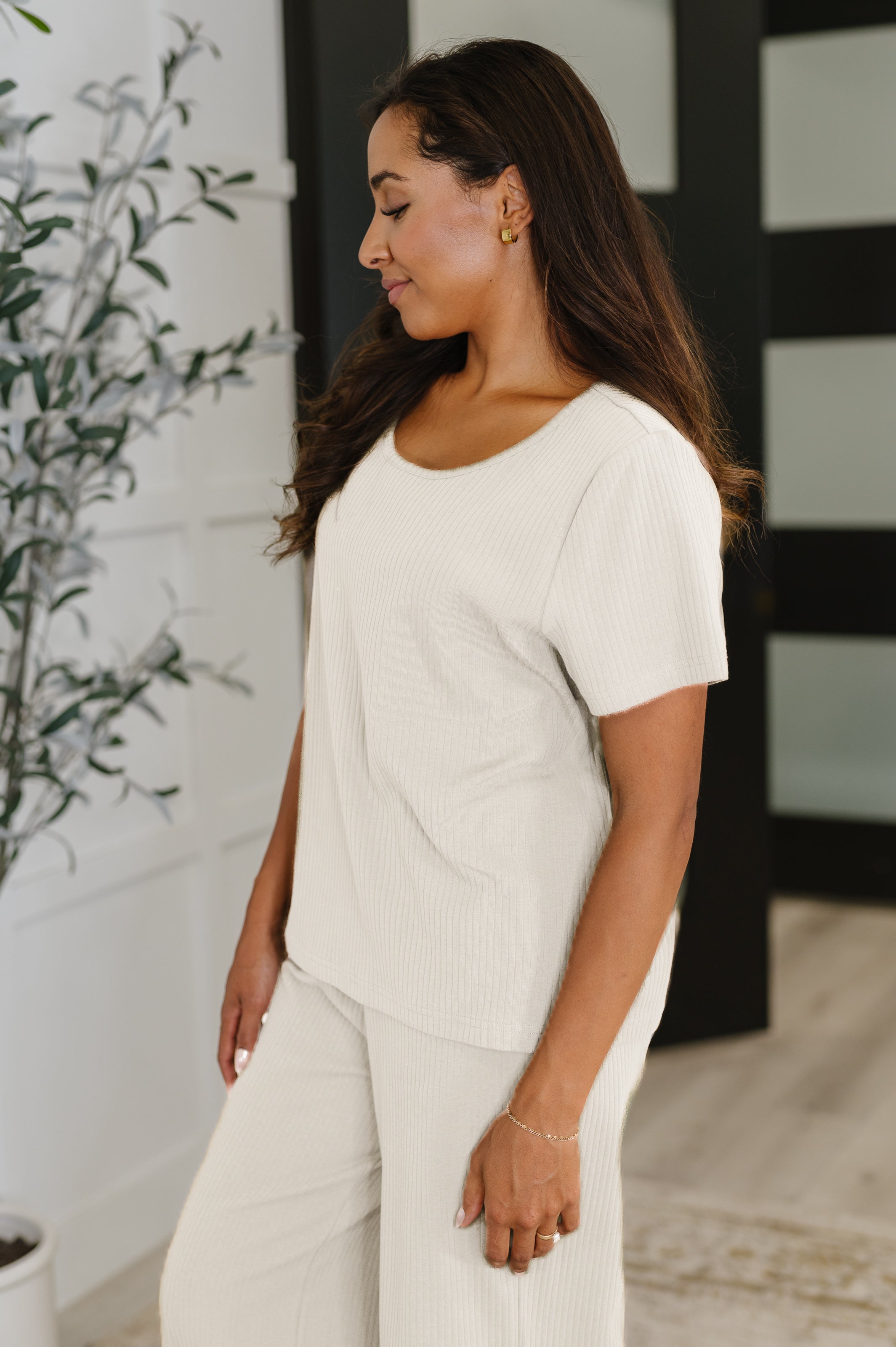 Thyme Boxy Tee in Cream Womens Ave Shops- Tilden Co.