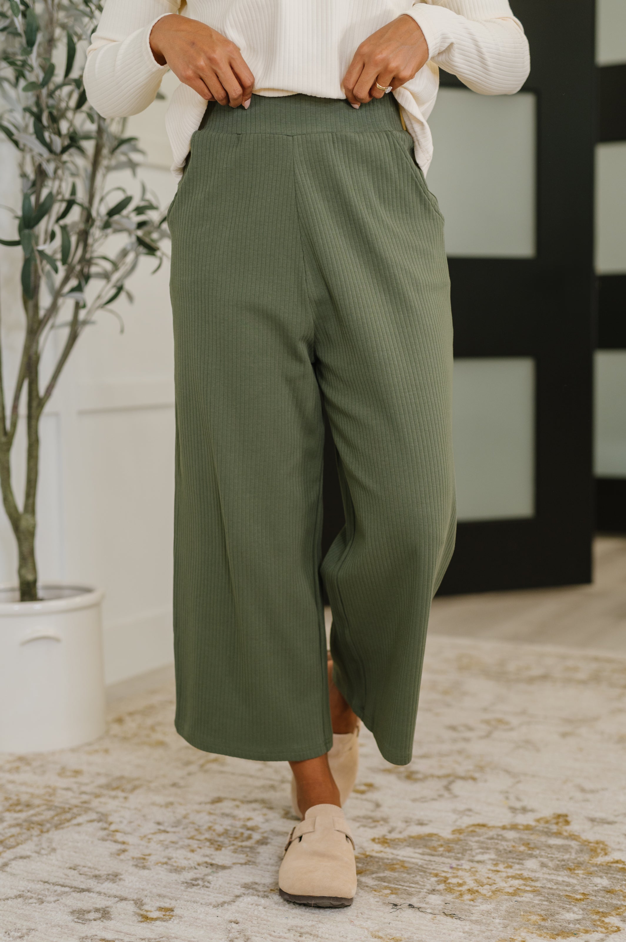 Thyme Culottes in Dusty Pine Womens Ave Shops- Tilden Co.