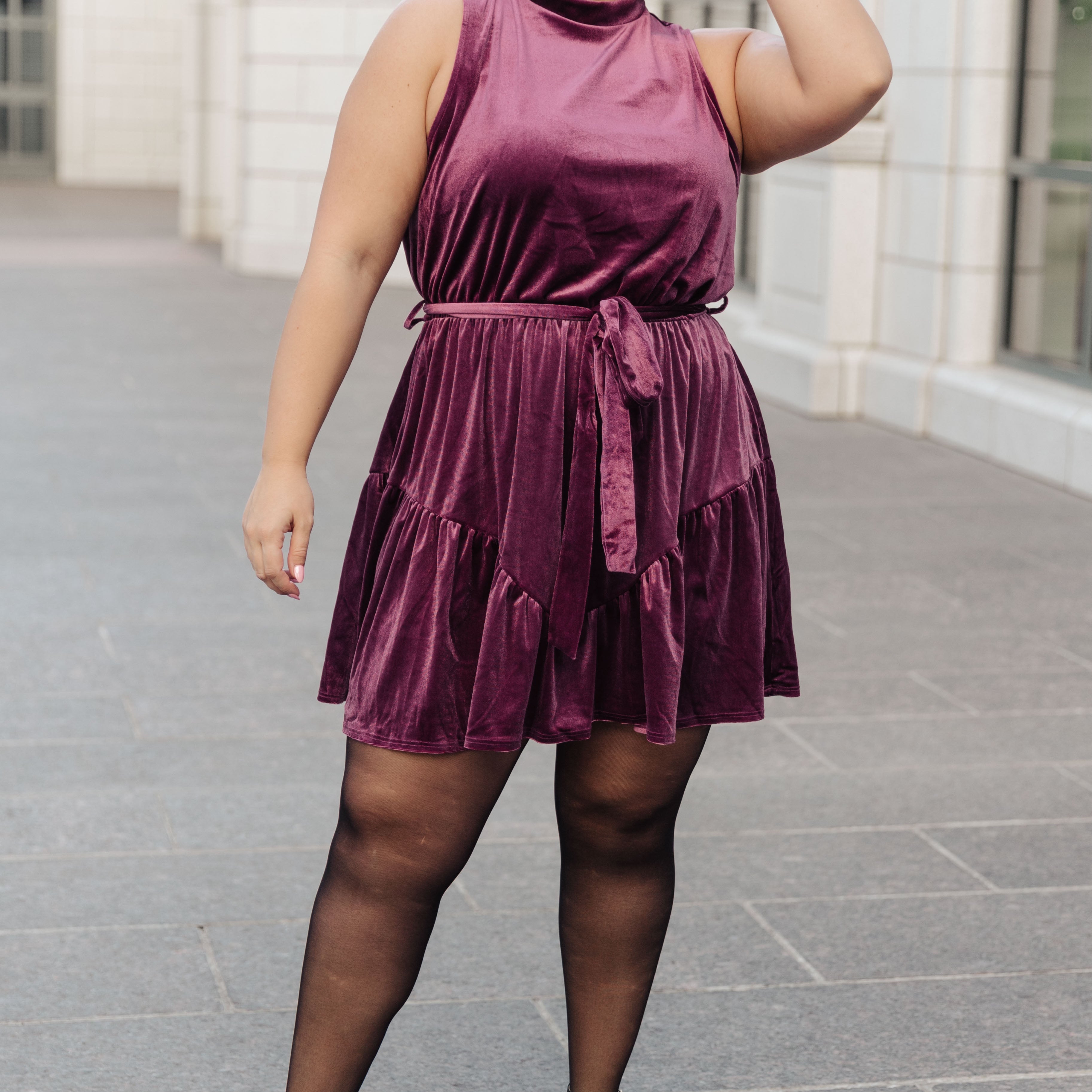 Tied In A Bow Velvet Dress Dresses Ave Shops- Tilden Co.