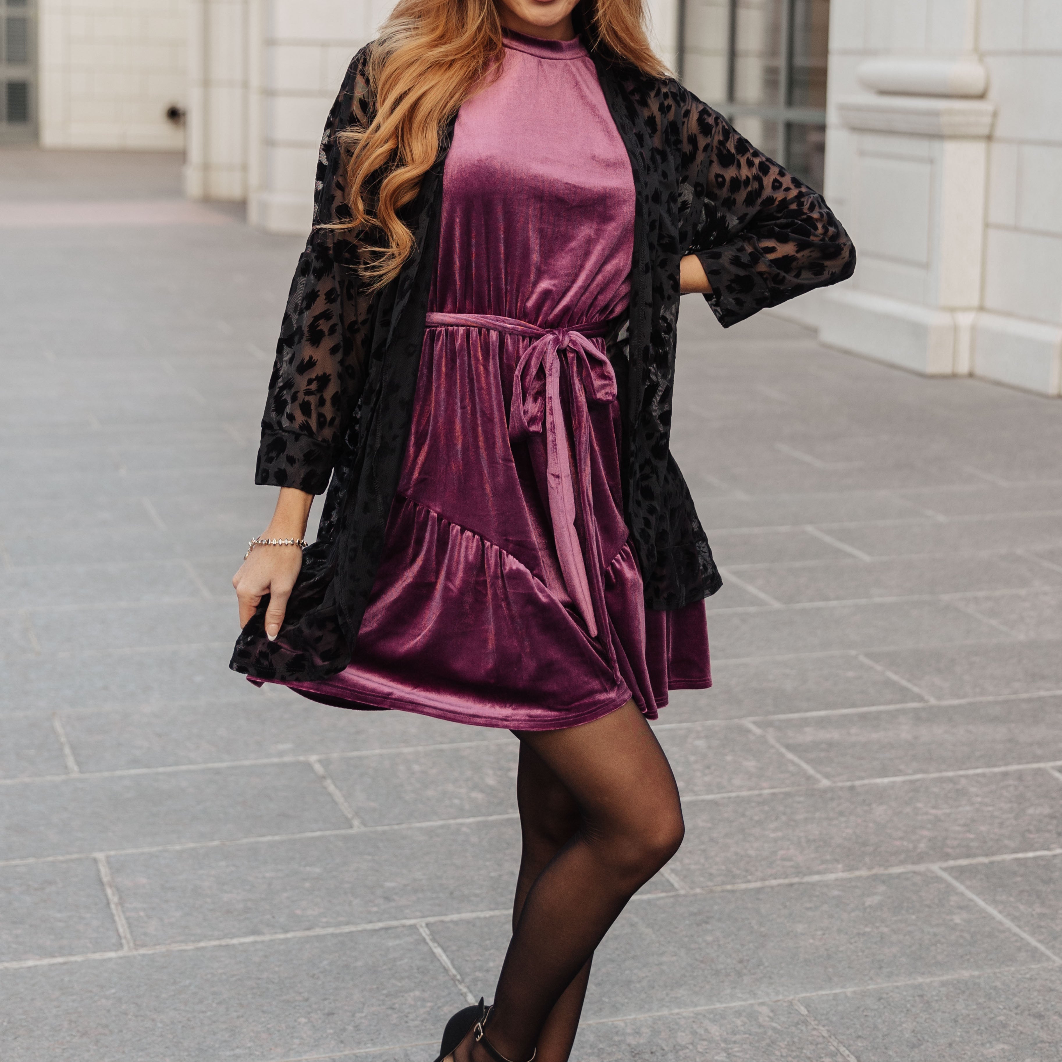 Tied In A Bow Velvet Dress Dresses Ave Shops- Tilden Co.