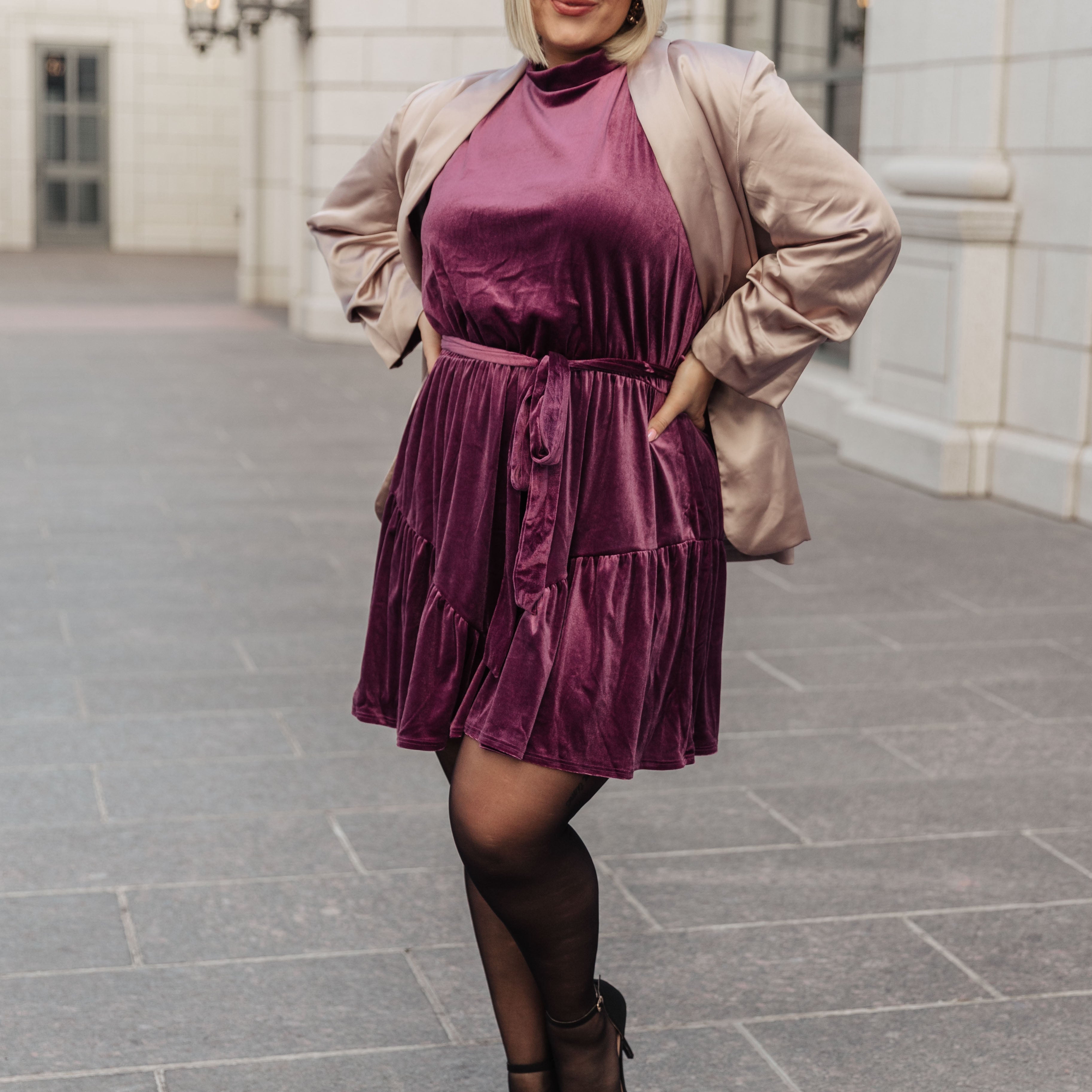 Tied In A Bow Velvet Dress Dresses Ave Shops- Tilden Co.