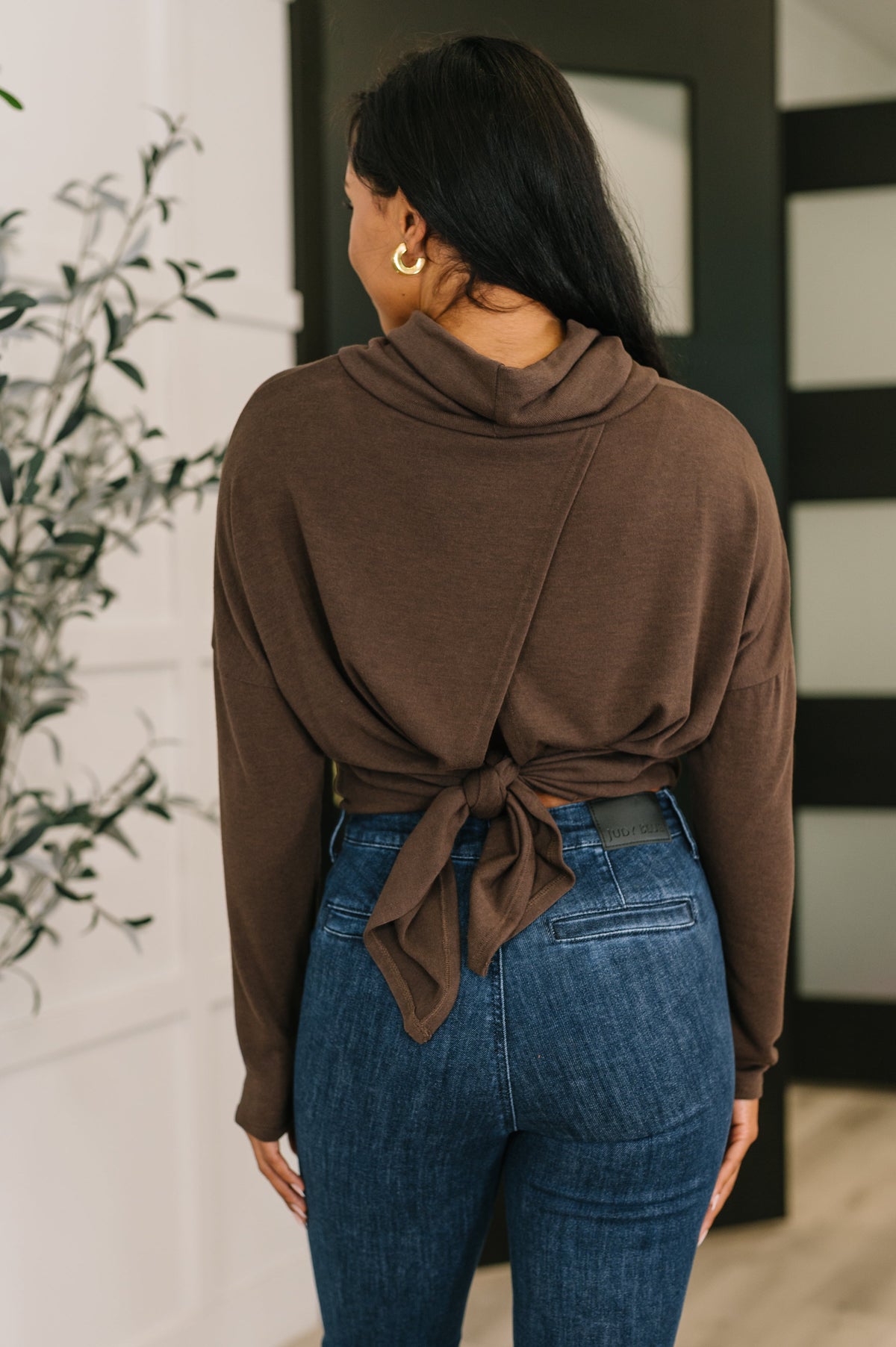 Travel Destination Cowl Neck Pullover in Chocolate Womens Ave Shops- Tilden Co.