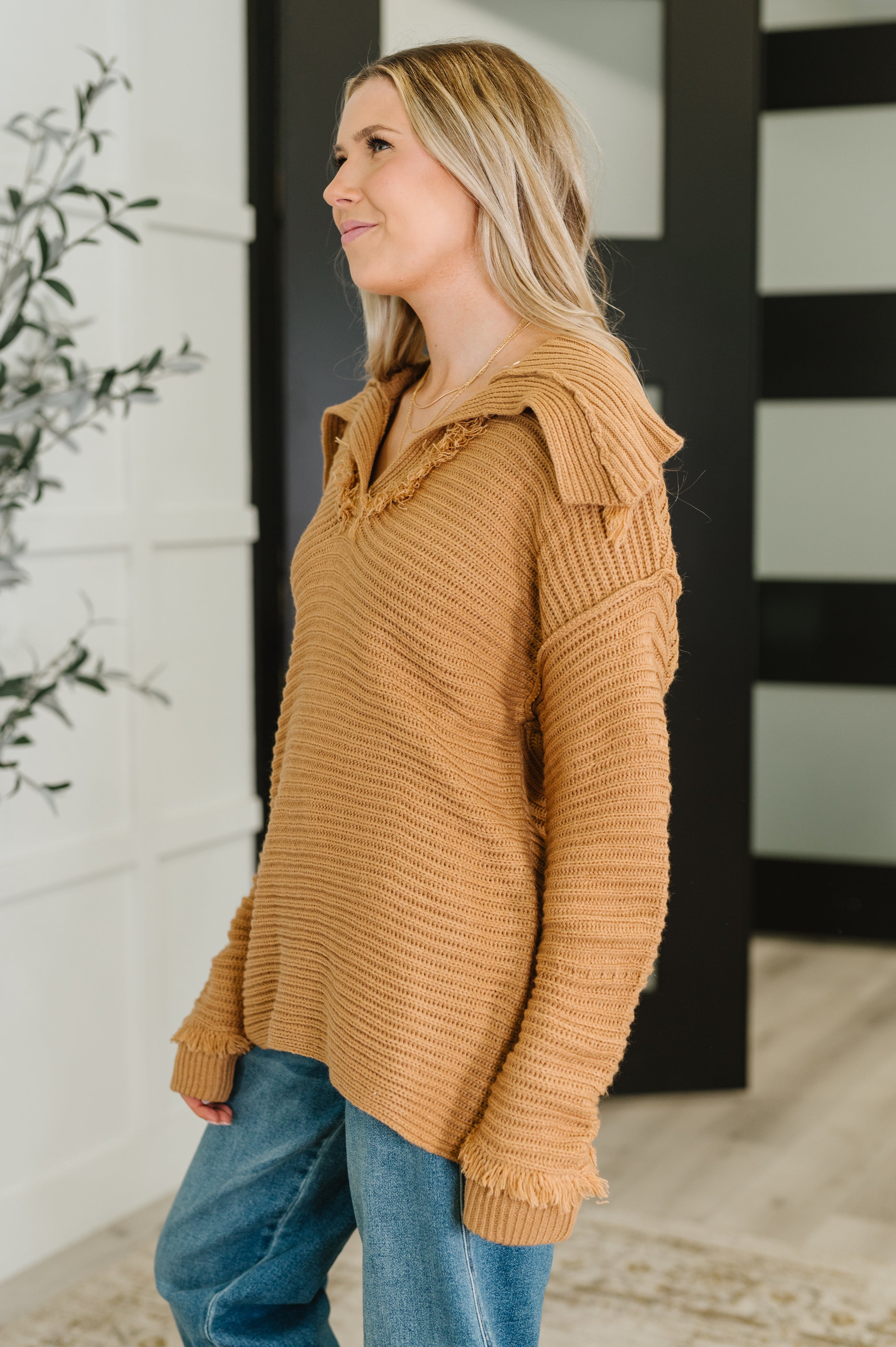 Travel Far & Wide Sweater in Taupe Womens Ave Shops- Tilden Co.
