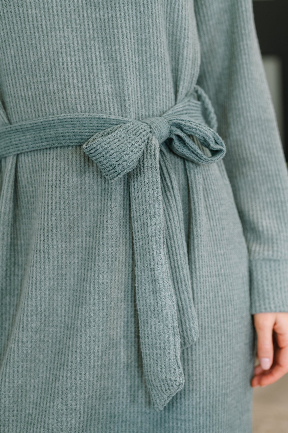 Travel Plush Knit Dress in Soft Teal Womens Ave Shops- Tilden Co.