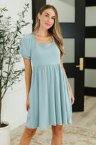 Twirlin’ Dirty Cable Ribbed Knit Dress in Sage Green Womens Ave Shops- Tilden Co.