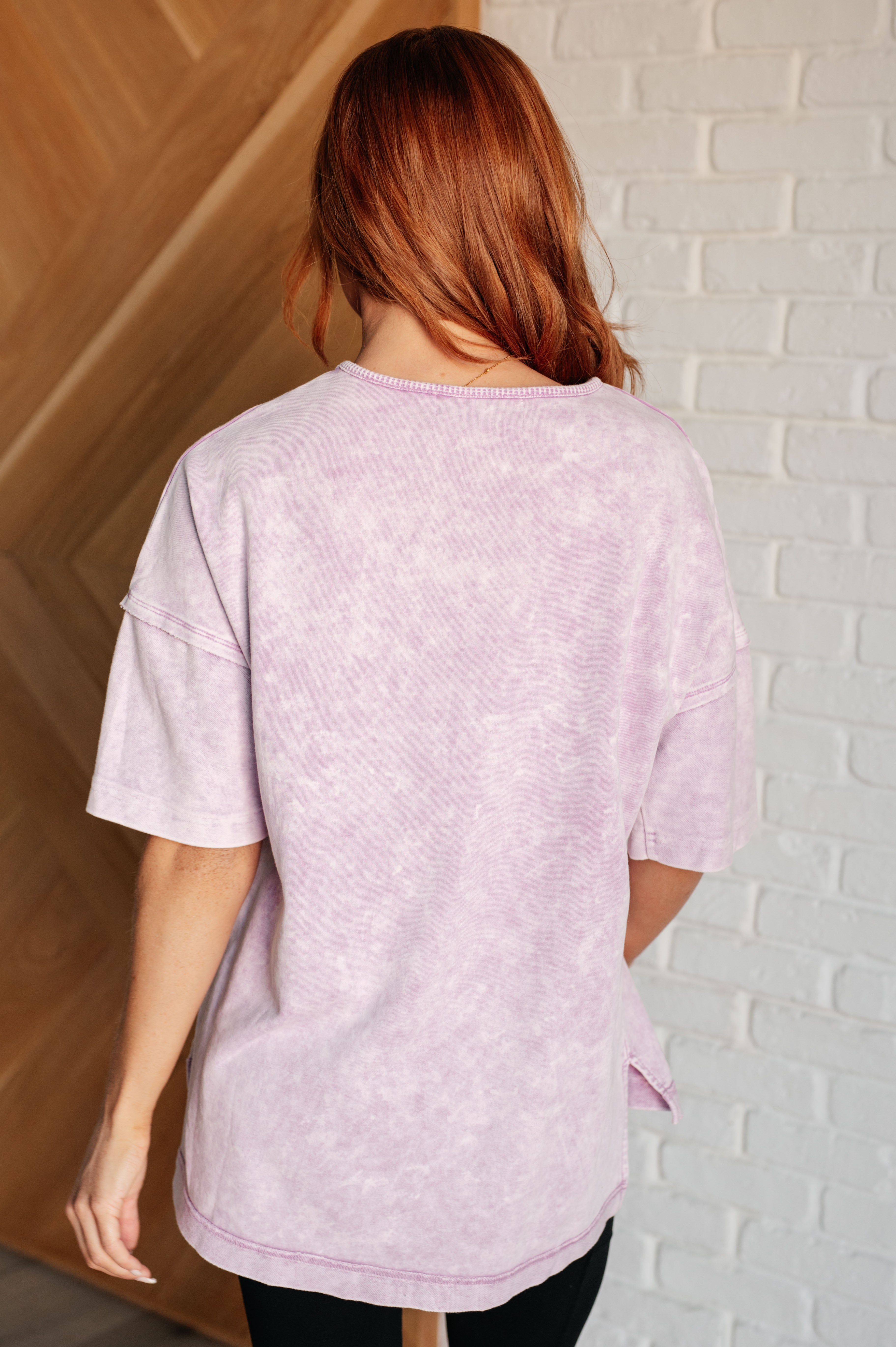 Unbothered Mineral Wash Top in Orchid Petal Tops Ave Shops- Tilden Co.
