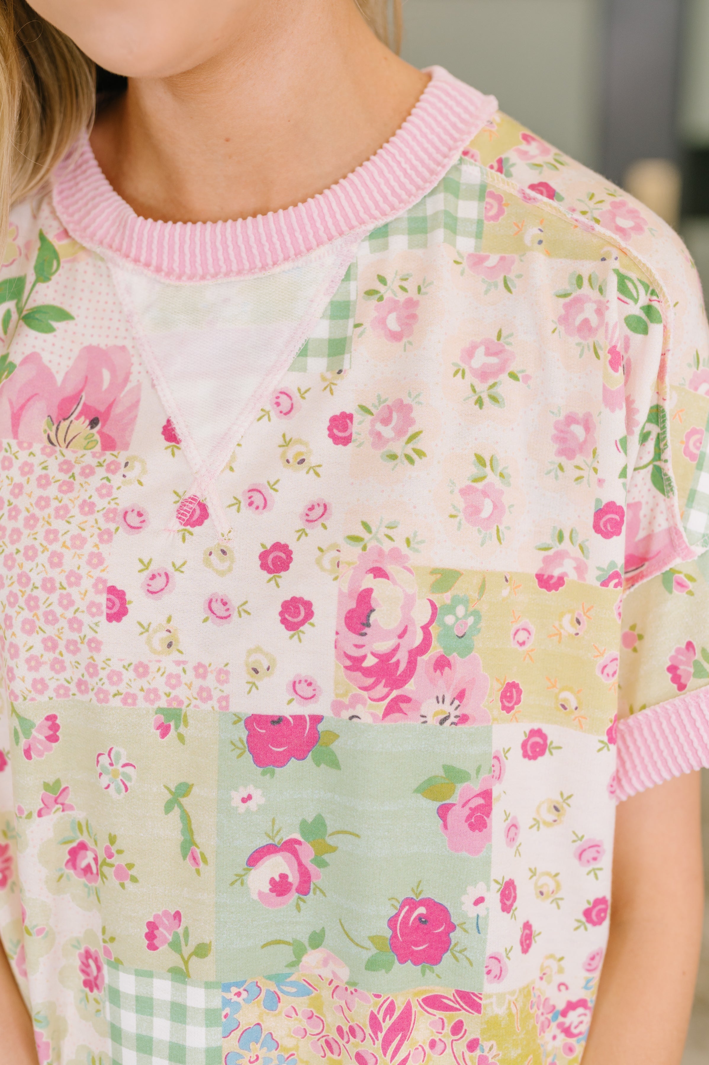 Until Tomorrow Patchwork Relaxed Tee Womens Ave Shops- Tilden Co.