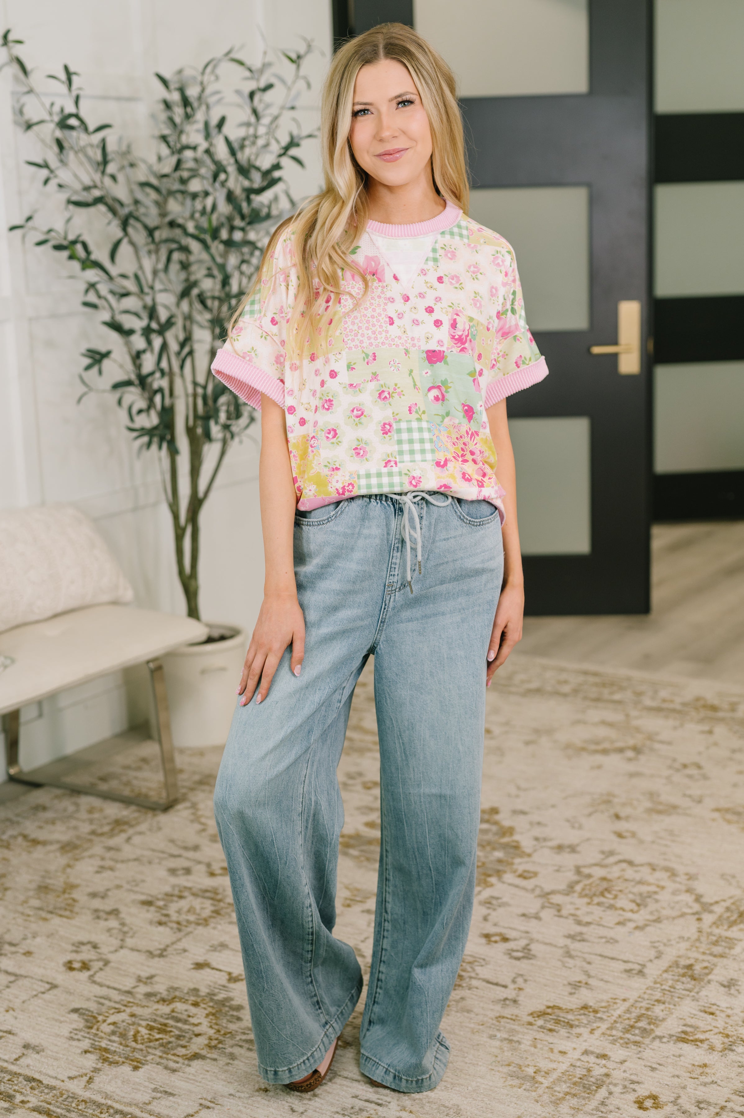 Until Tomorrow Patchwork Relaxed Tee Womens Ave Shops- Tilden Co.