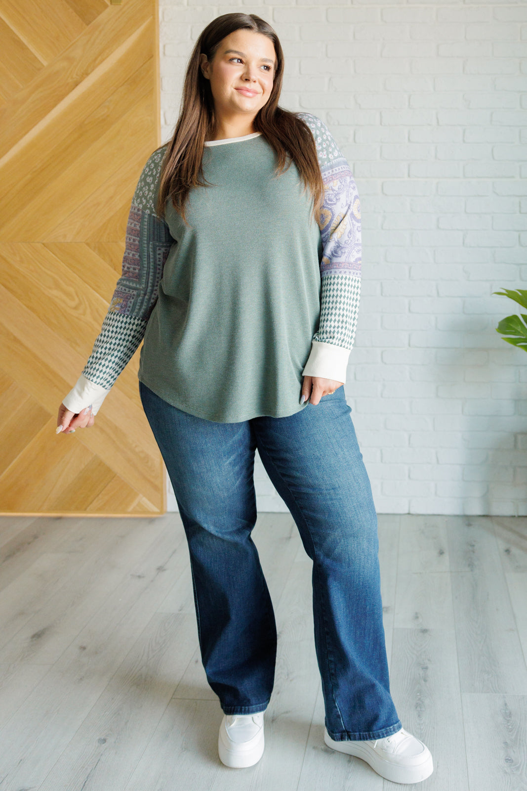 Very Curious Mixed Print Top Tops Ave Shops- Tilden Co.