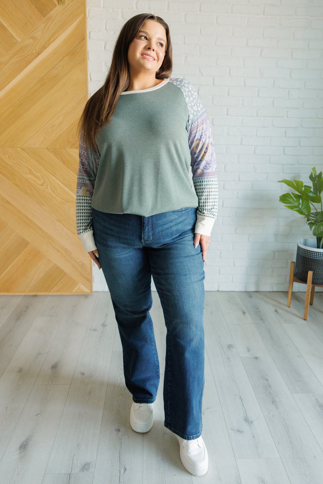 Very Curious Mixed Print Top Tops Ave Shops- Tilden Co.