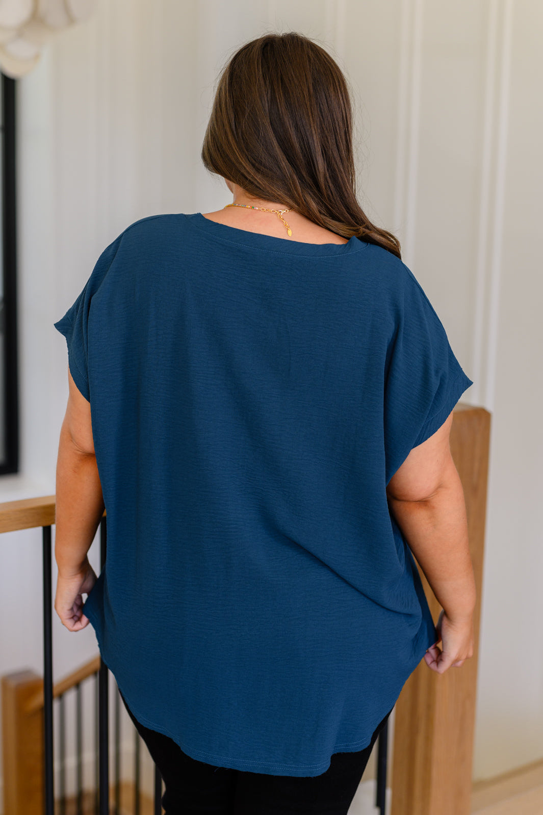 Very Much Needed V-Neck Top in Teal Tops Ave Shops- Tilden Co.