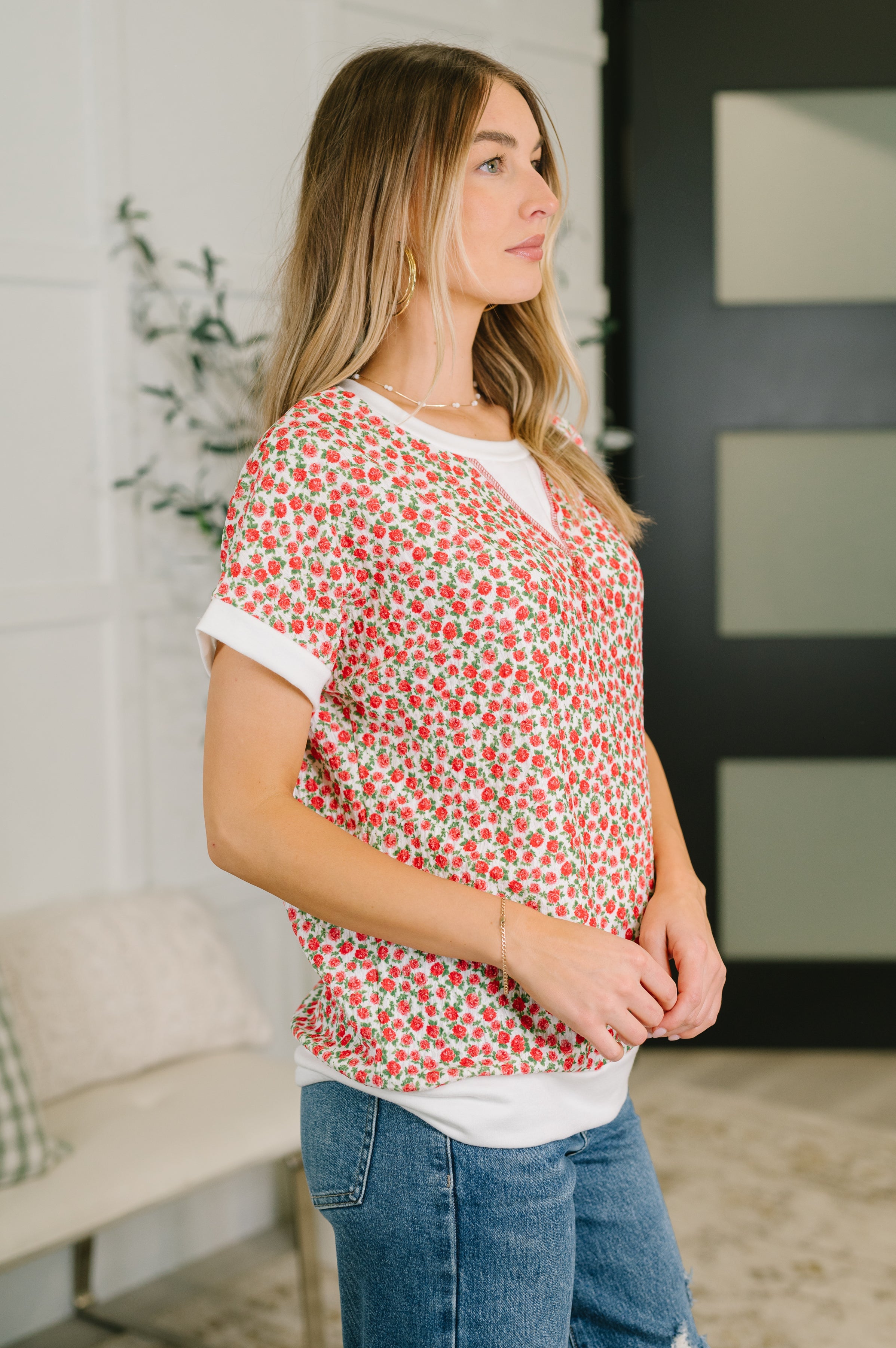 Vivid Memories Relaxed Top in Tomato Red Womens Ave Shops- Tilden Co.