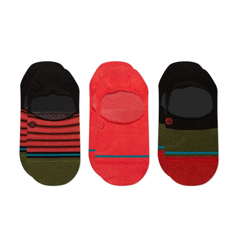 Stance No Show Socks 3 Pack Small (Men 3-5.5 / Women 5-7.5) / Red Small (Men 3-5.5 / Women 5-7.5) Red No Show Socks Stance- Tilden Co.