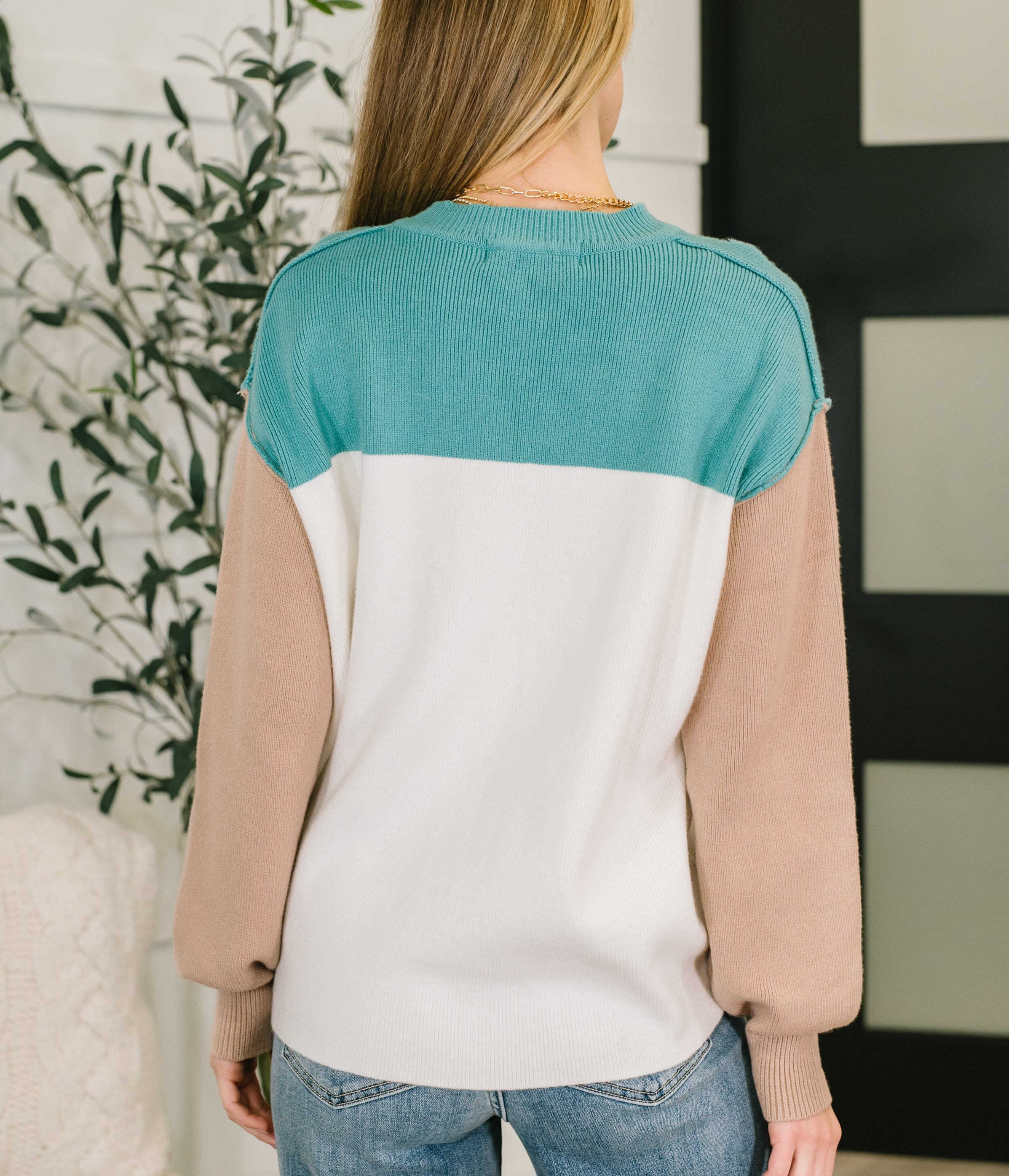 Walk in Central Park Ribbed Knit Color Block Pullover Womens Ave Shops- Tilden Co.