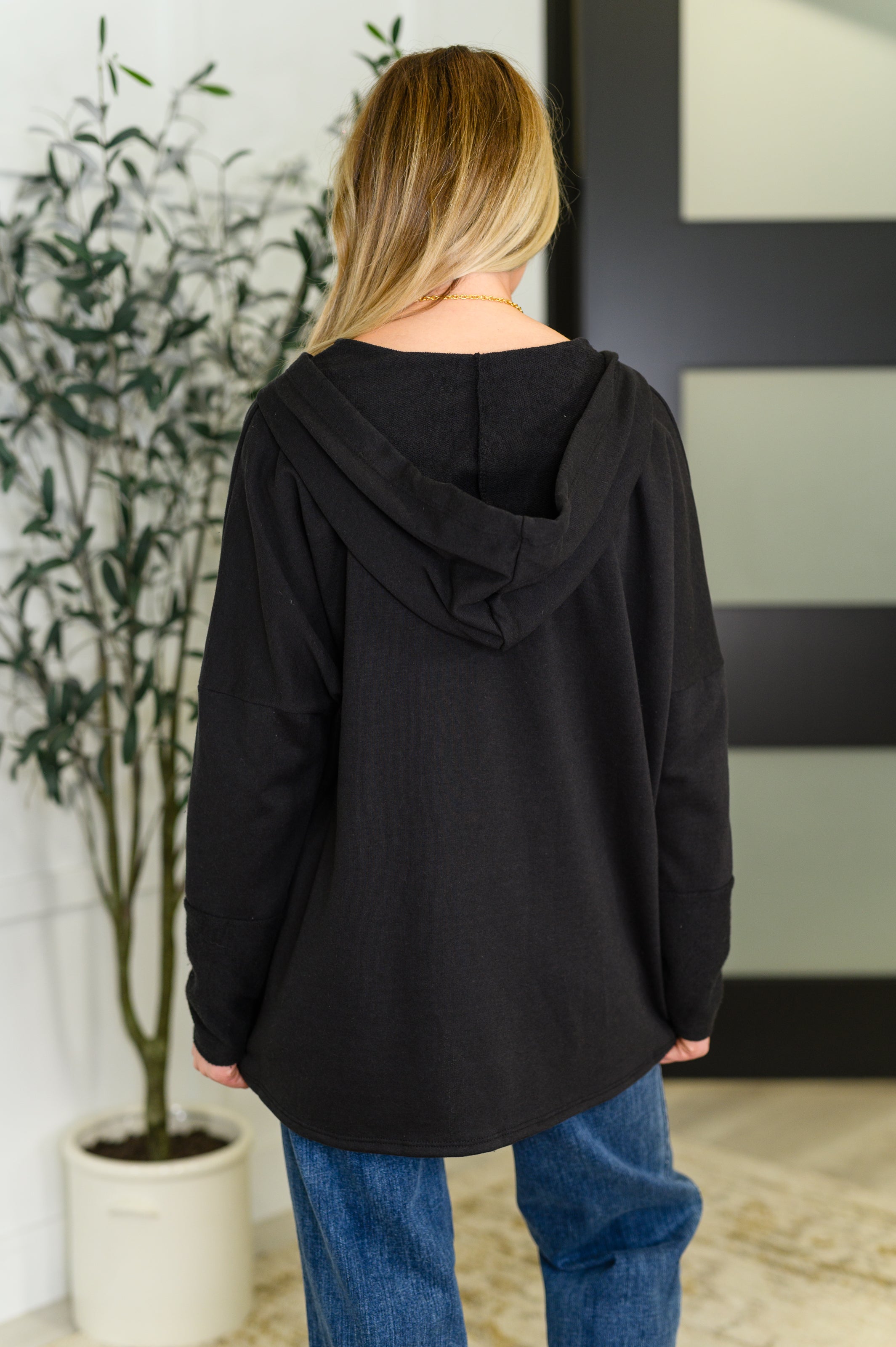 Warm Intentions Henley Pullover in Black Womens Ave Shops- Tilden Co.