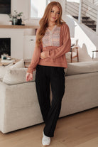 Wave Hello Mixed Print Hoodie Tops Ave Shops- Tilden Co.
