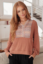 Wave Hello Mixed Print Hoodie Tops Ave Shops- Tilden Co.