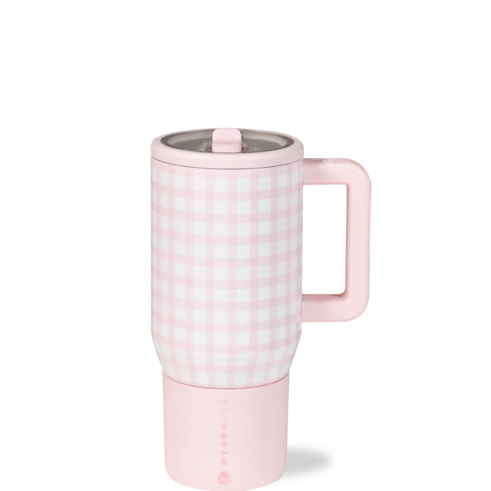 Hydrojug Traveler 20oz Tumbler Pink Gingham Pink Gingham tumbler HydroJug- Tilden Co.