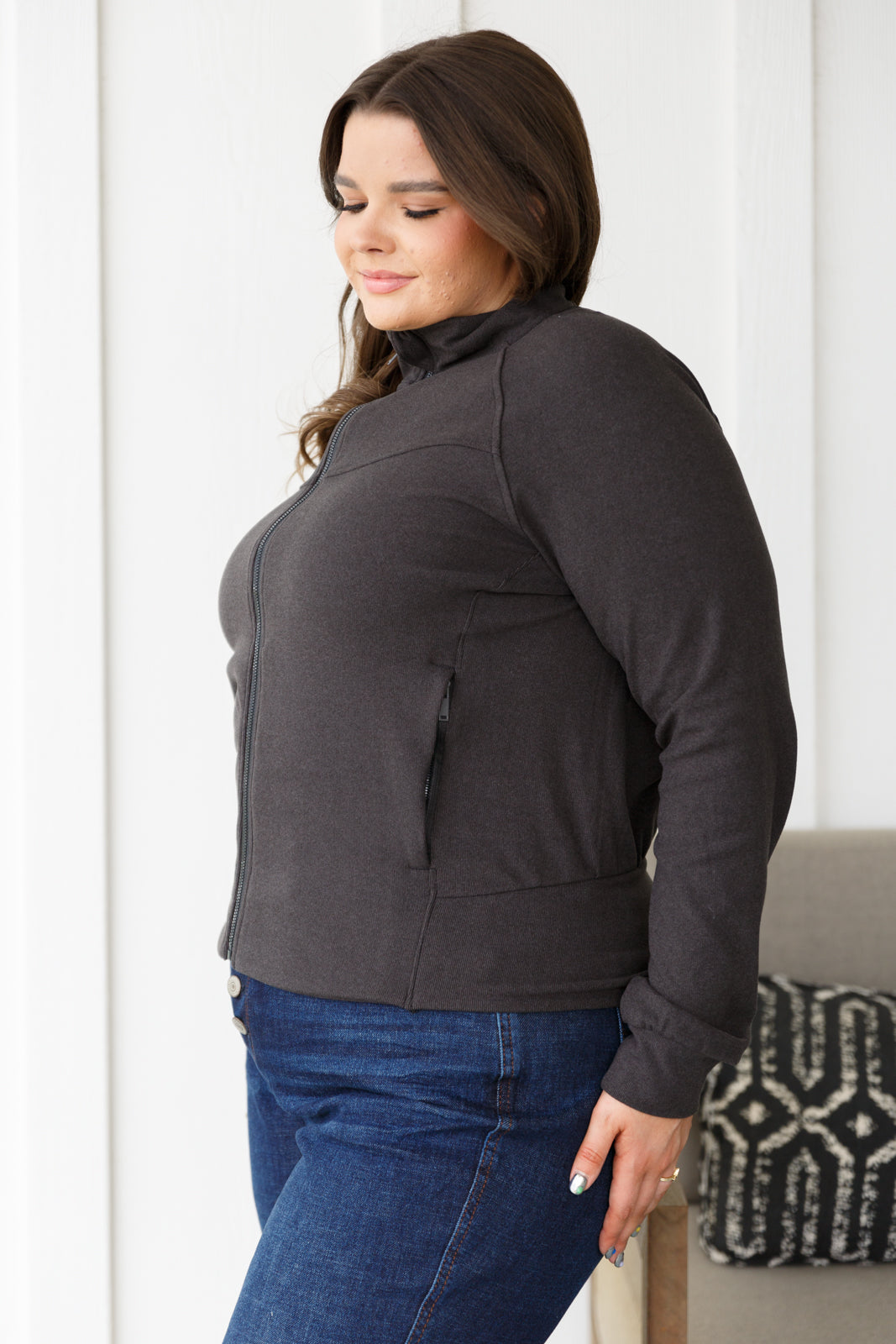 Where Are You Zip Up Jacket in Black Layers Ave Shops- Tilden Co.