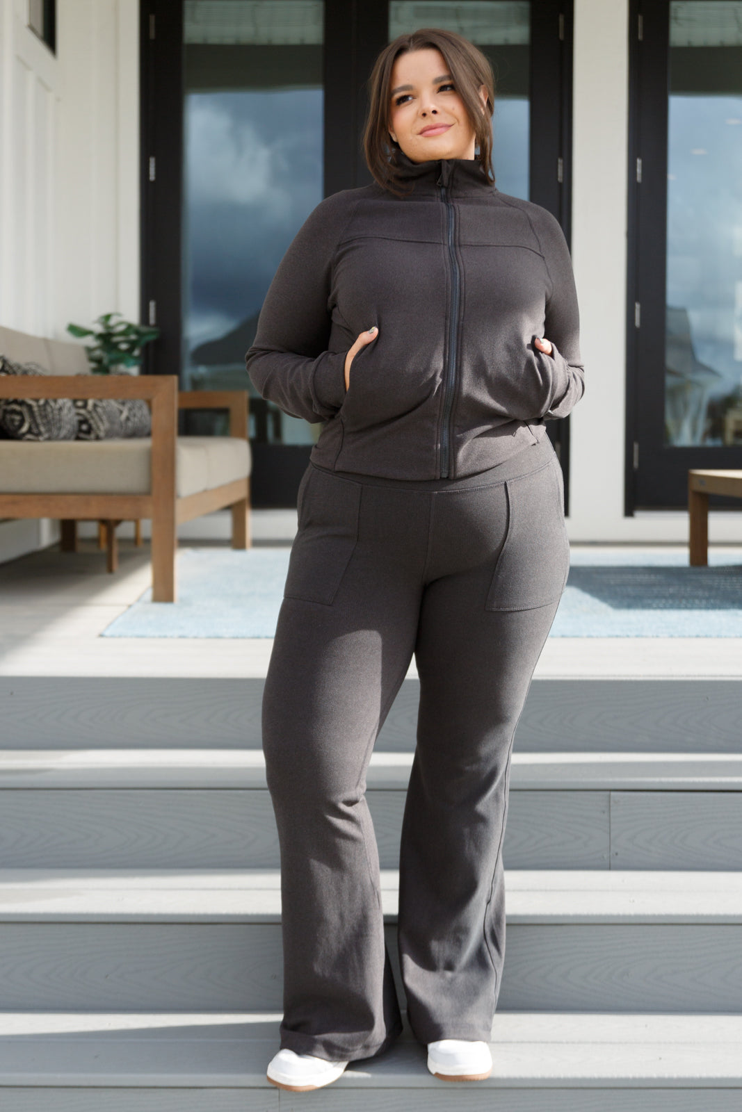 Where Are You Zip Up Jacket in Black Layers Ave Shops- Tilden Co.