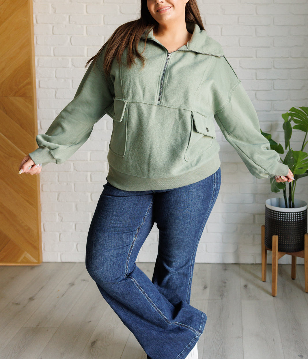 Winter is Coming Fleece Collared Pullover Tops Ave Shops- Tilden Co.