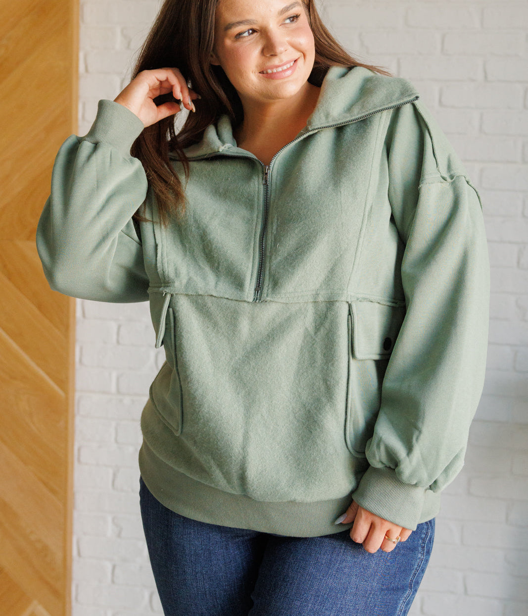 Winter is Coming Fleece Collared Pullover Tops Ave Shops- Tilden Co.