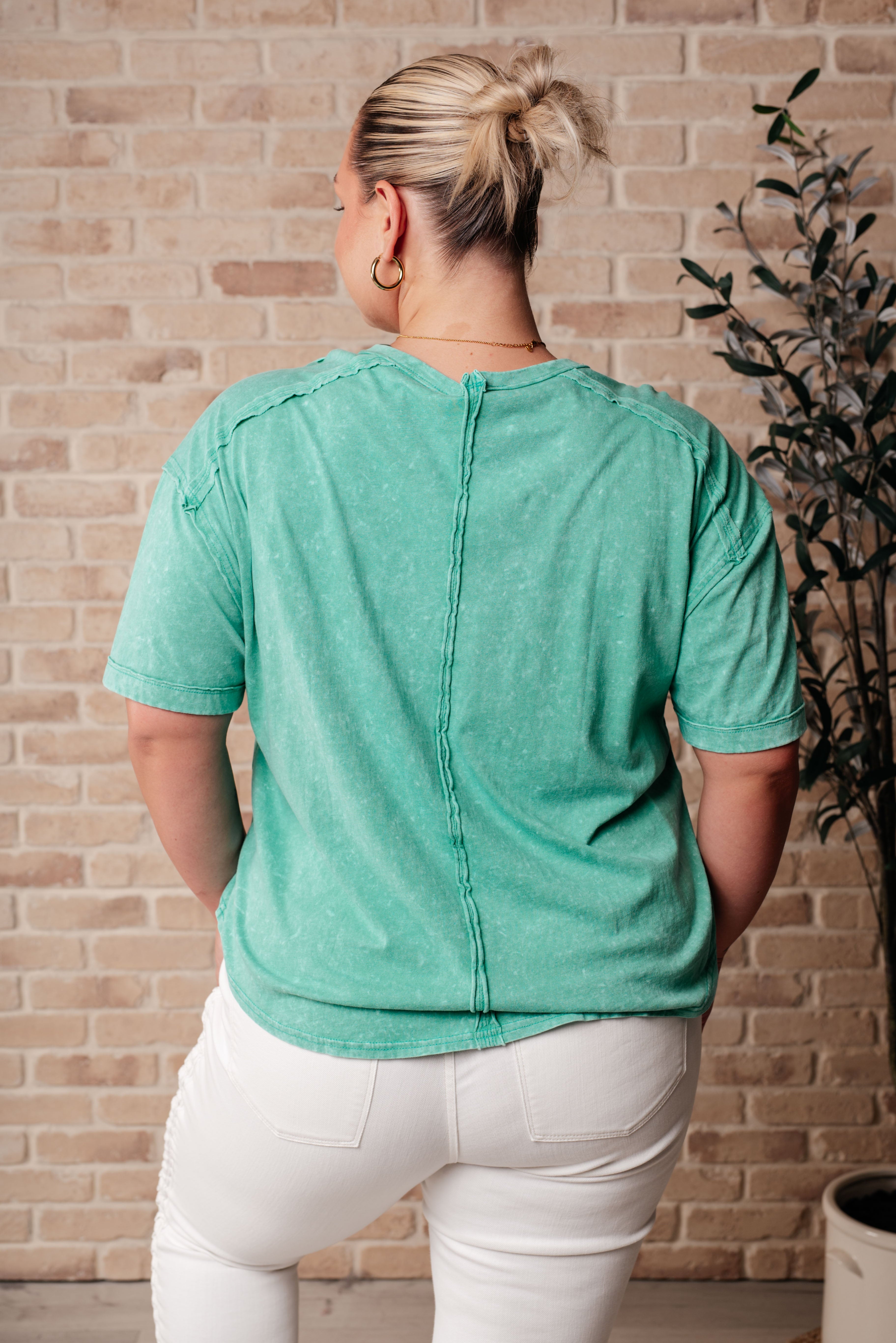 You're No Fun Top In Green Tops Ave Shops- Tilden Co.