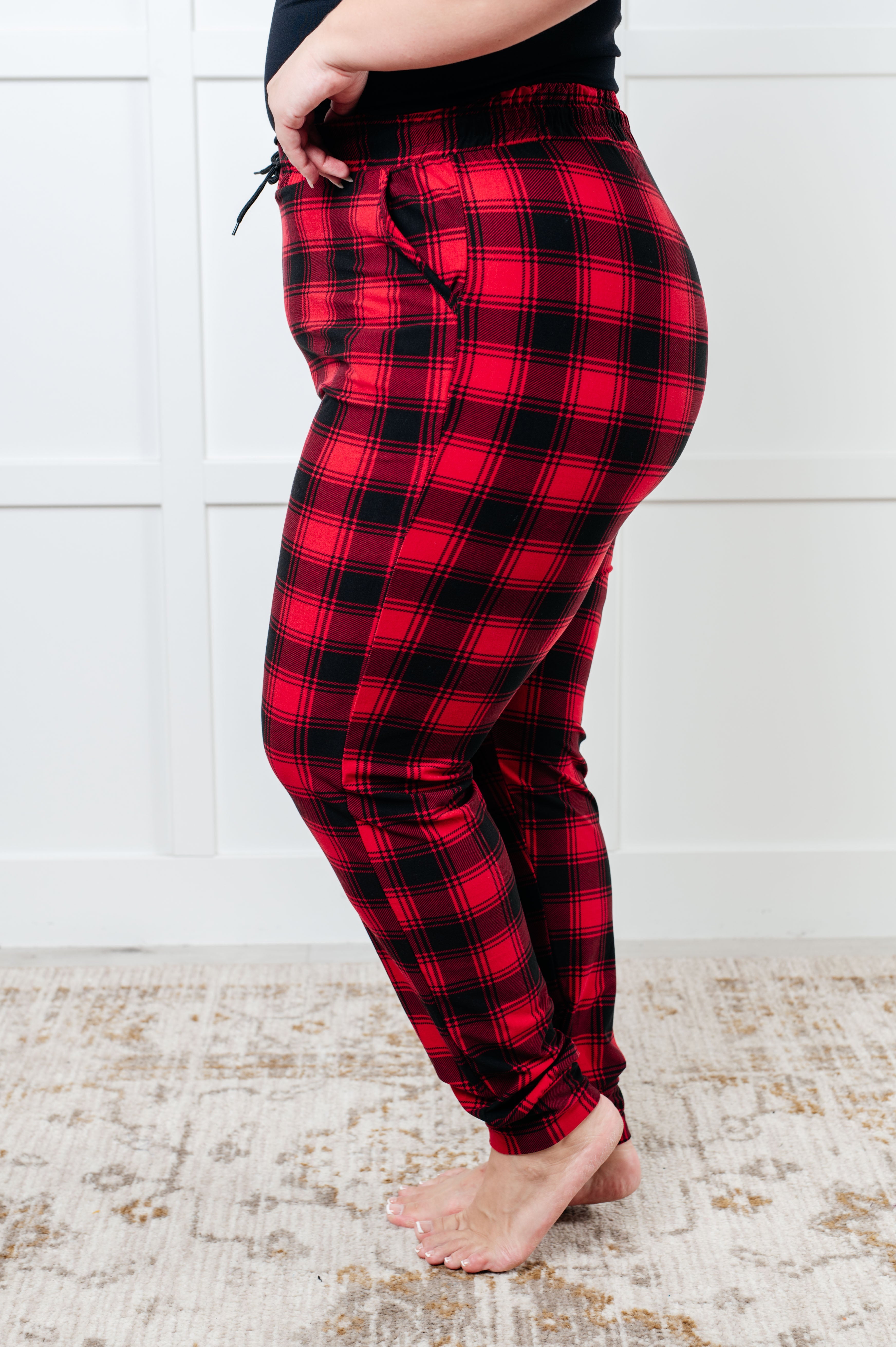 Your New Favorite Joggers in Red Plaid Bottoms Ave Shops- Tilden Co.