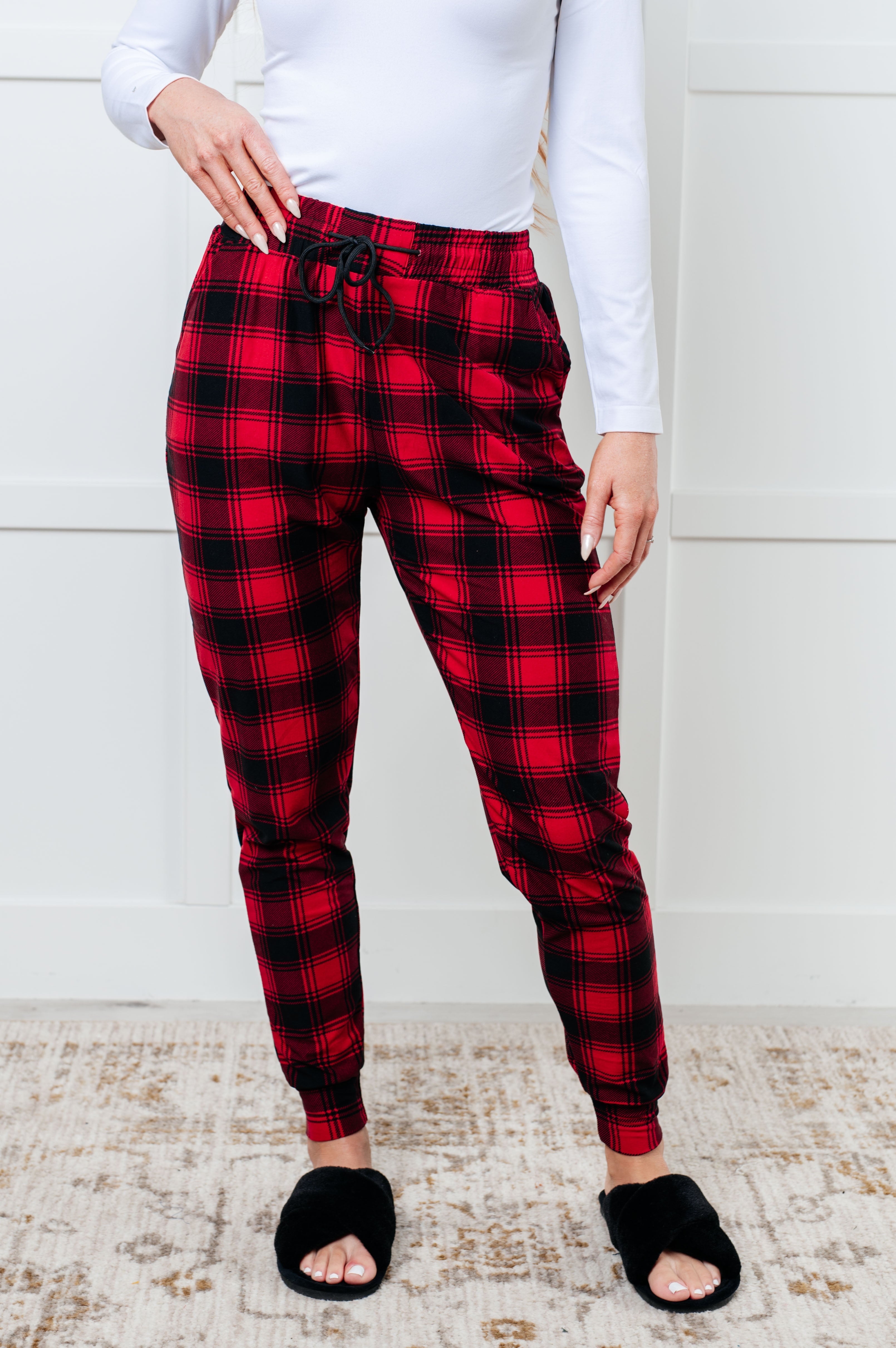 Your New Favorite Joggers in Red Plaid Bottoms Ave Shops- Tilden Co.