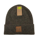 Unisex Soft Ribbed Leather Patch C.C. Beanie    beanie C.C Beanie- Tilden Co.