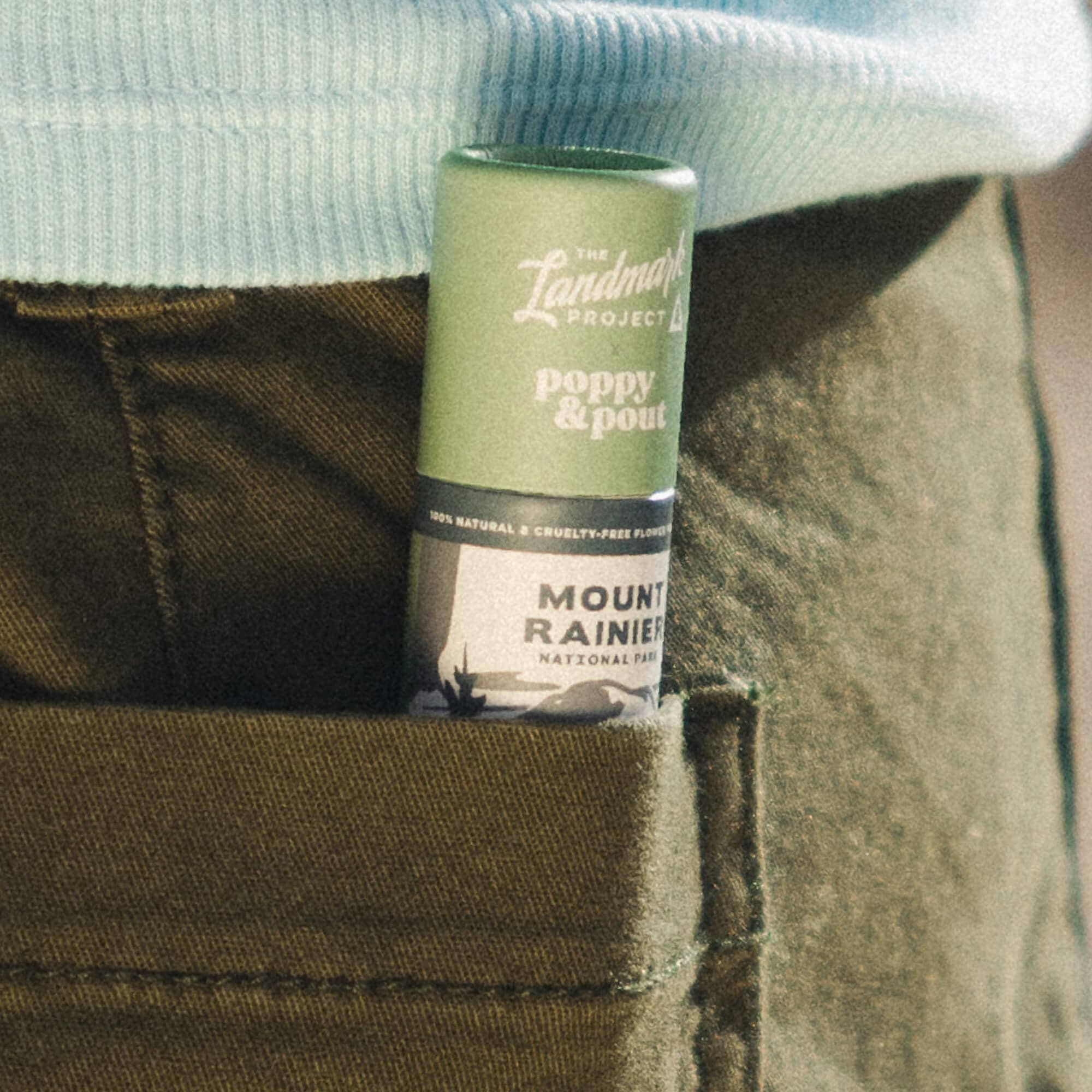 The Landmark Project, Lip Balm, Mount Rainier Blackberry Basin Poppy & Pout- Tilden Co.