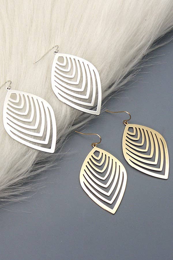 Silver Filigree Leaf Earrings | 31E22992 JOSSLYN by wall to wall- Tilden Co.