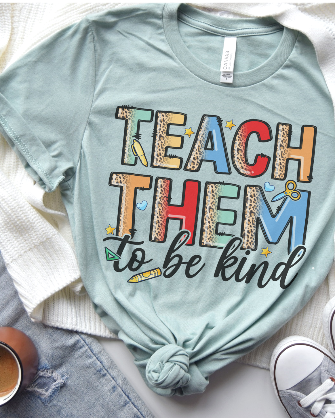 Teach Them to Be Kind Graphic Tee Graphic T-Shirt Par.tees by Party On!- Tilden Co.
