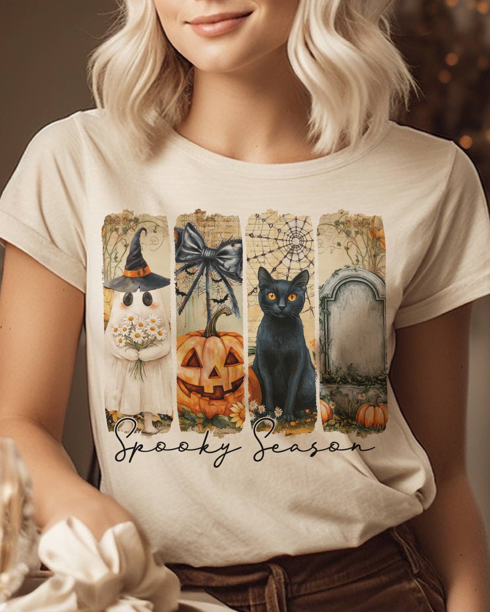 Halloween Panel Graphic Tee Small Small Graphic T-Shirt Par.tees by Party On!- Tilden Co.