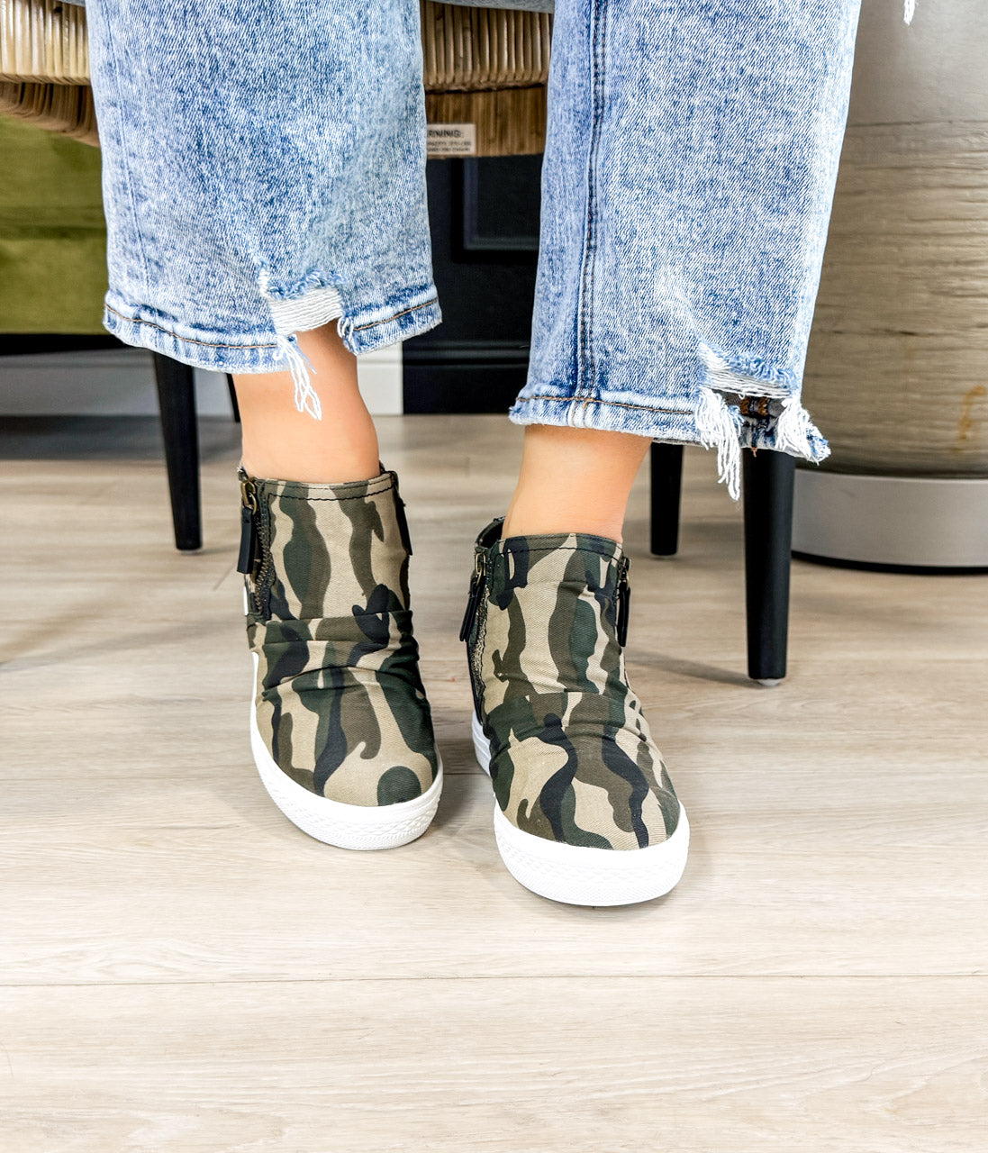 Ari Sneaker Wedge in Camo 120 Sneakers Naughty Monkey- Tilden Co.