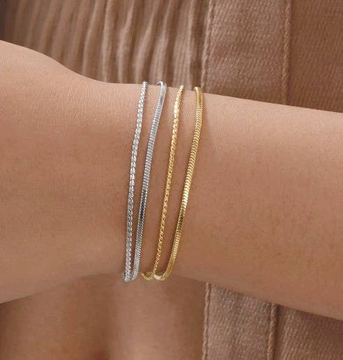18K STAINLESS STEEL LAYERED BRACELET JOSSLYN by wall to wall- Tilden Co.