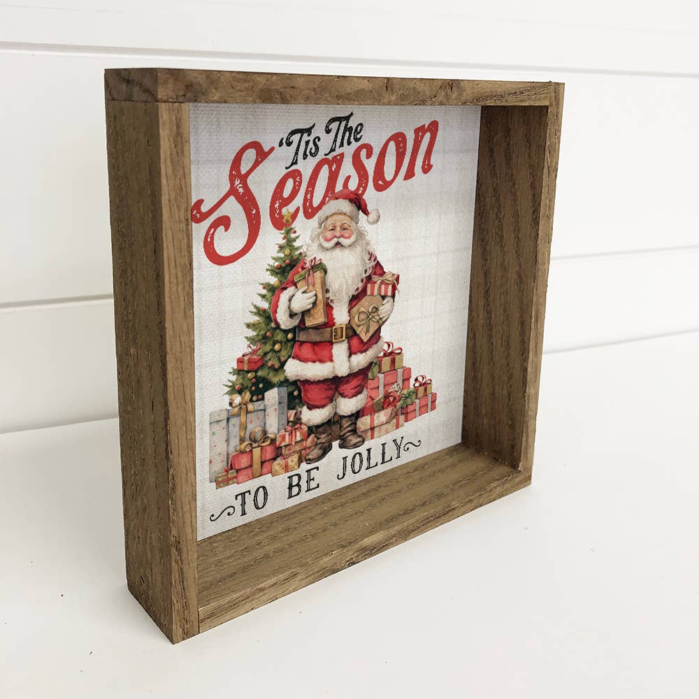 Tis the Season to be Jolly - Vintage Santa Canvas Wall Art Home & Decor Hangout Home- Tilden Co.
