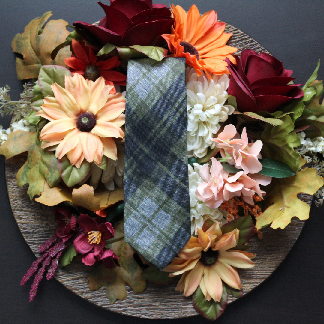 Oakes Plaid Cotton Skinny Tie necktie Tie Mood- Tilden Co.