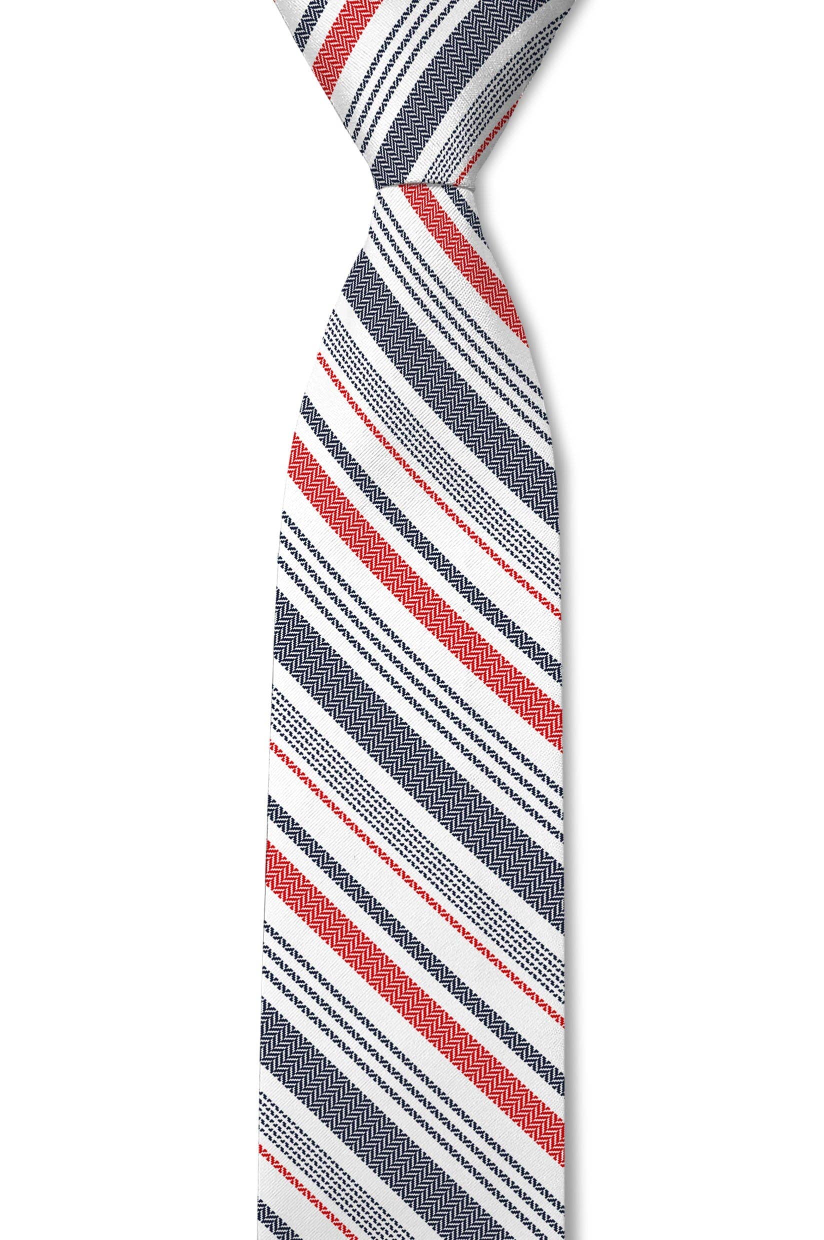 Pitcher – Textured Red White and Blue Striped Tie necktie Tough Apparel- Tilden Co.