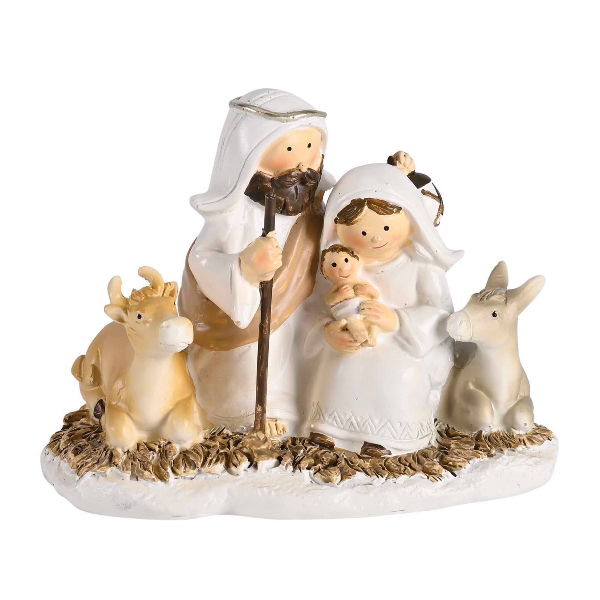 Nativity Holy Family Animals On Hay 3.5H Dicksons- Tilden Co.