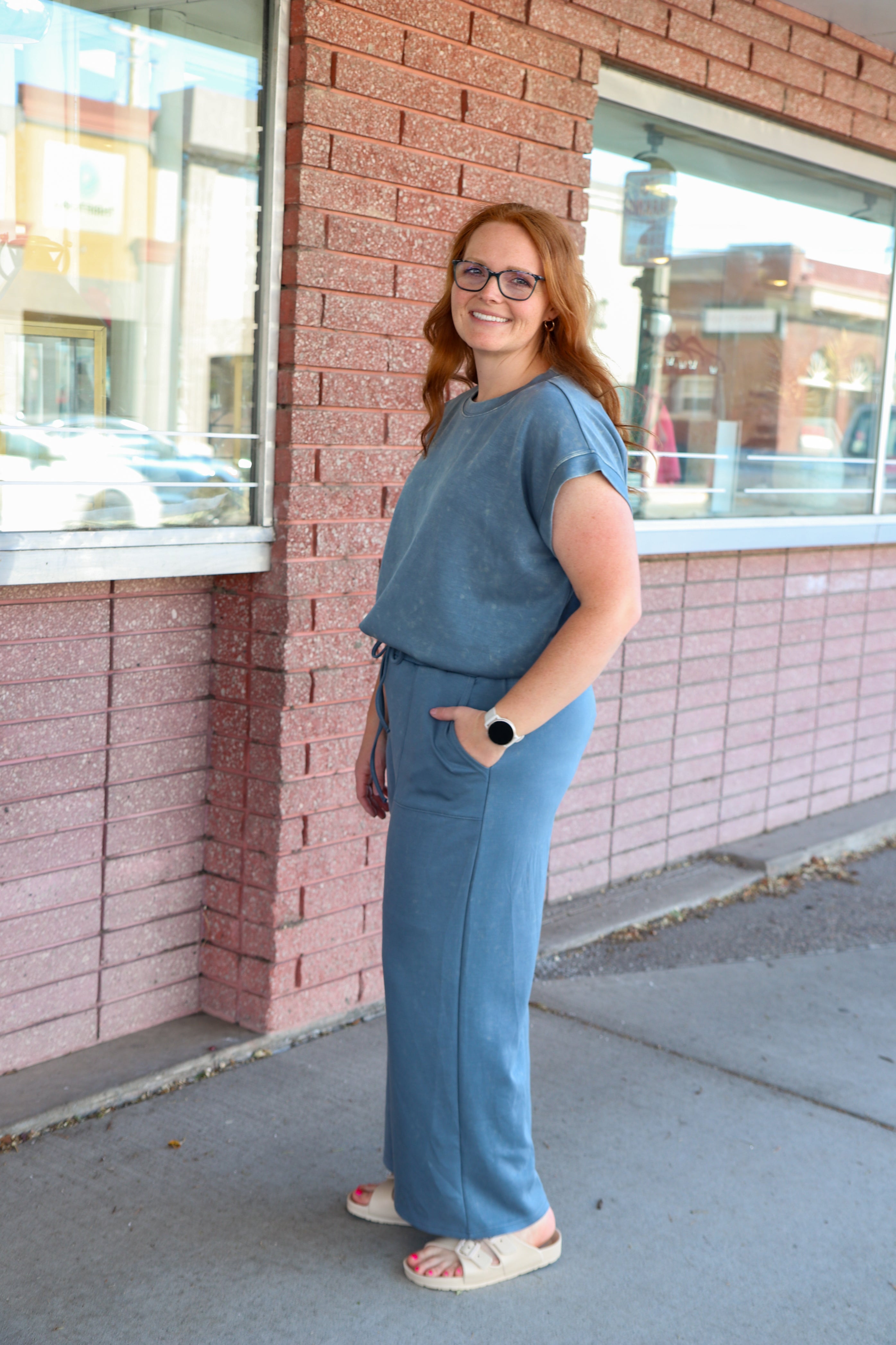 Denim Mineral Wash Top T-Shirt Sewn and Seen- Tilden Co.