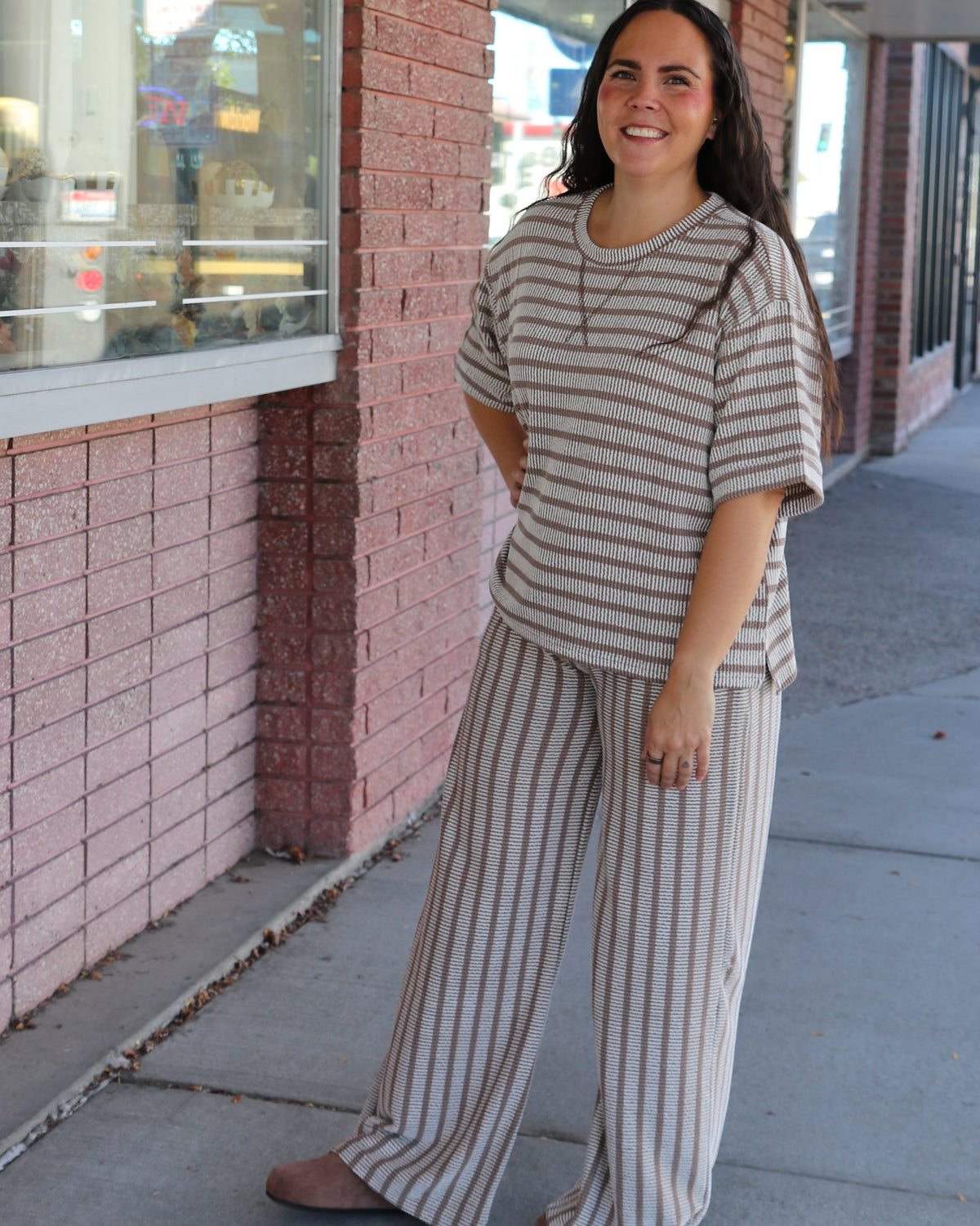 Everyday Stripe Ribbed Pants Casual Pants Zenana- Tilden Co.