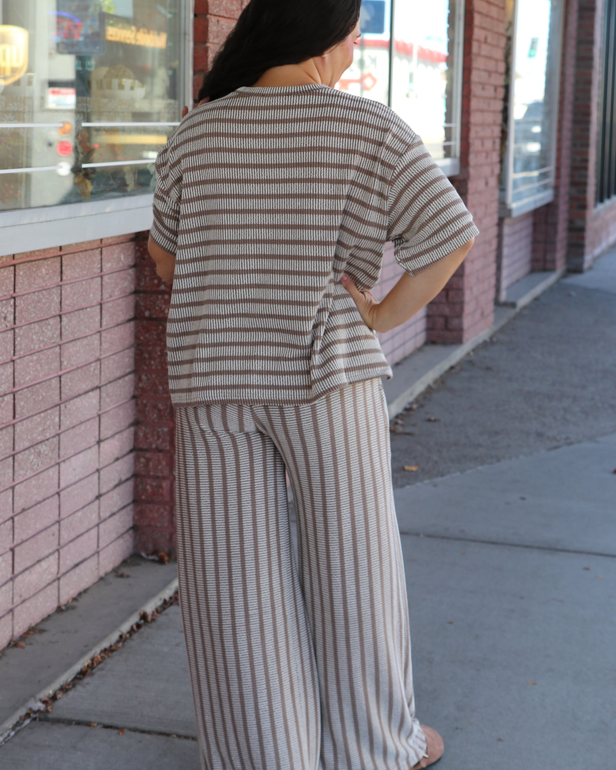 Everyday Striped Ribbed Top Short Sleeve Top Zenana- Tilden Co.