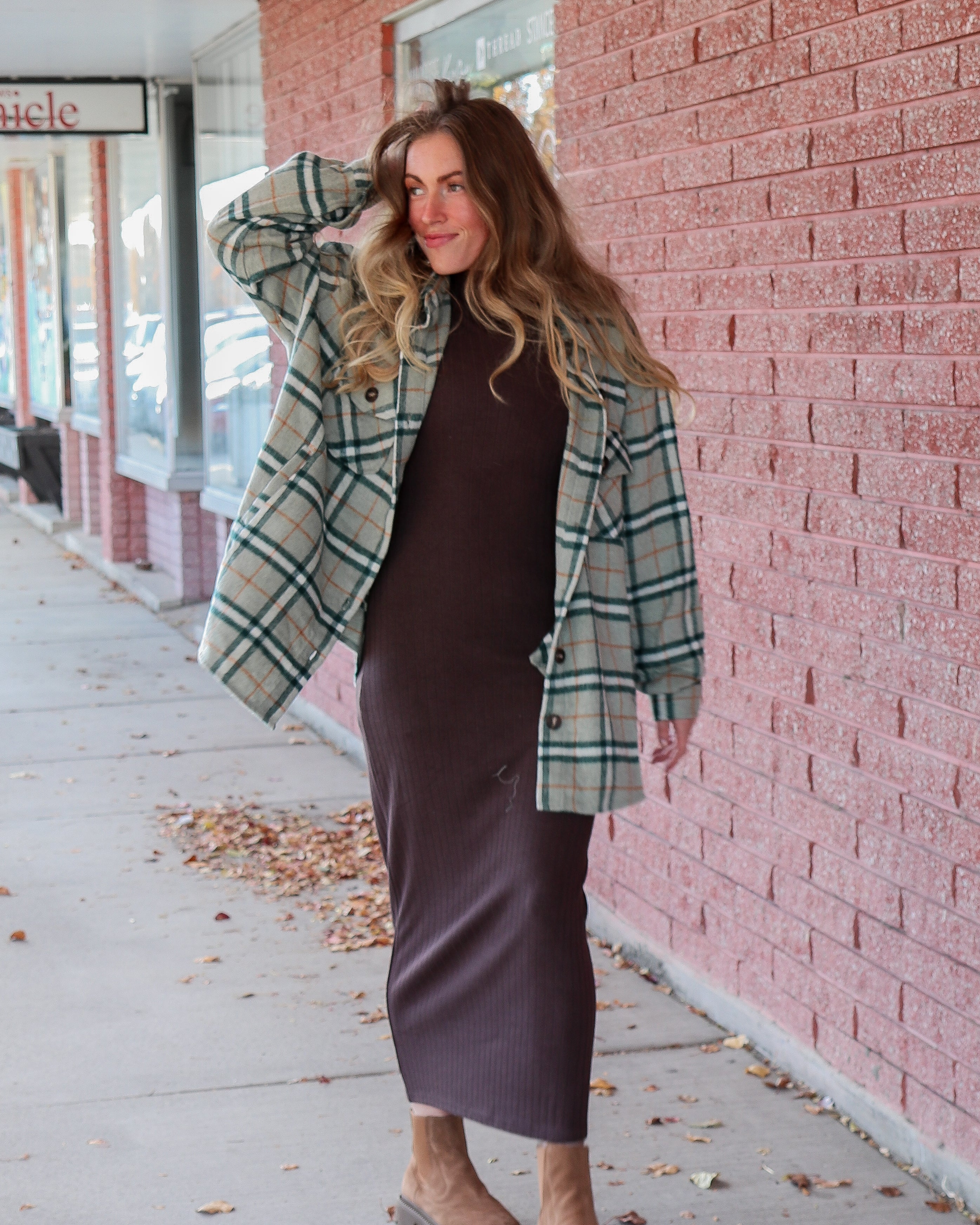 Plus Size - Plaid Button Down Shacket Shacket Active Basic | Active USA- Tilden Co.