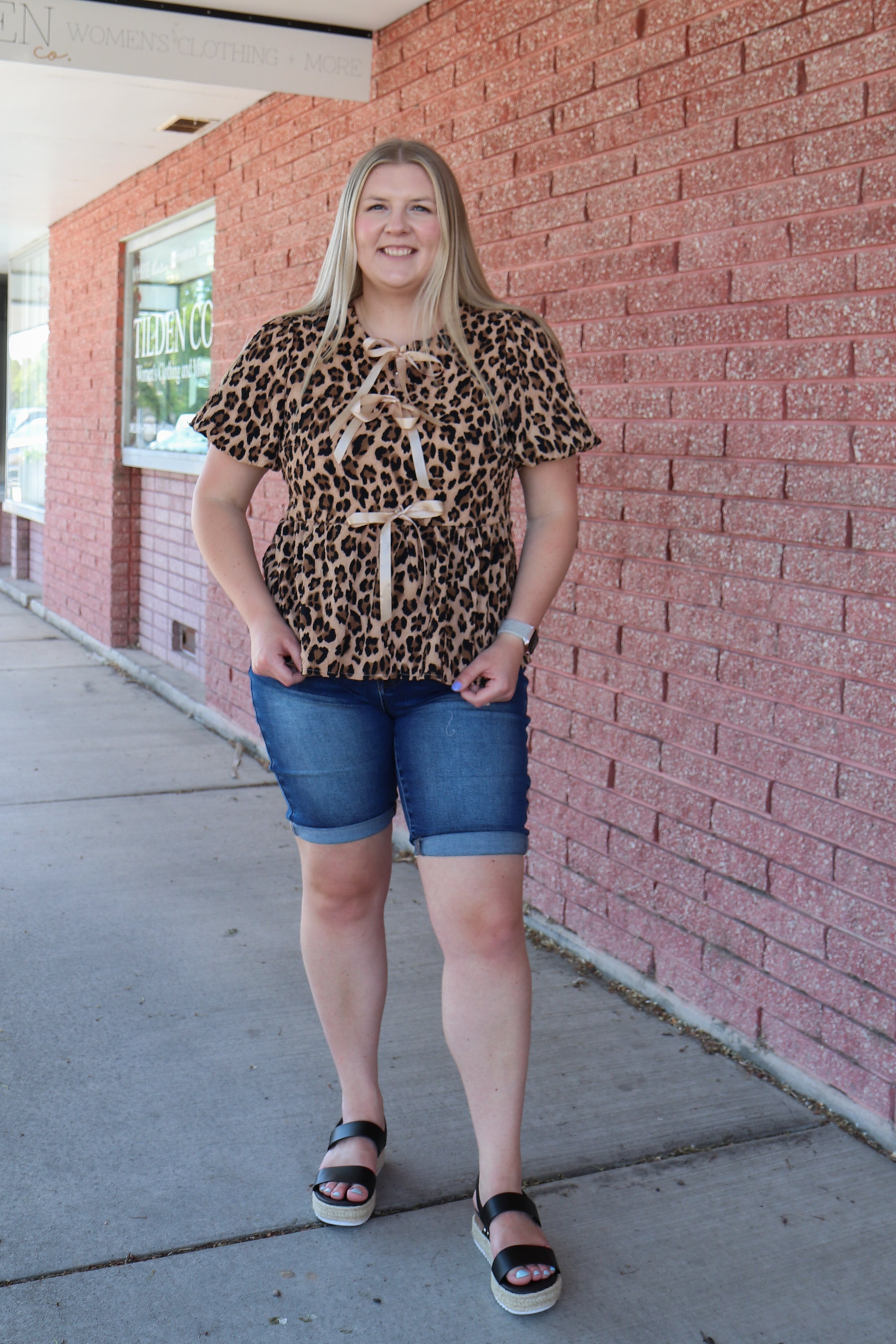 Wild Intentions Peplum Top Blouse bibi- Tilden Co.