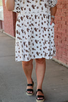 The Claude Dress in Cocoa Bud Shirts & Tops Mikarose- Tilden Co.