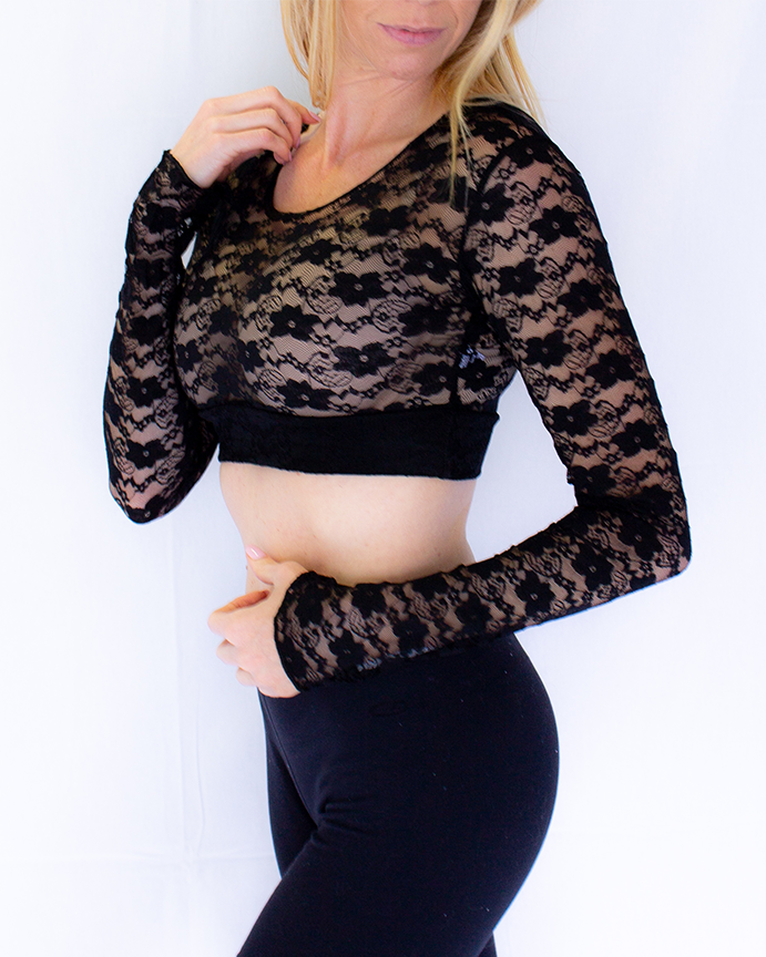 Full Lace Long-Sleeved (95% Nylon/5% Spandex) Halftee Layering Essentials- Tilden Co.